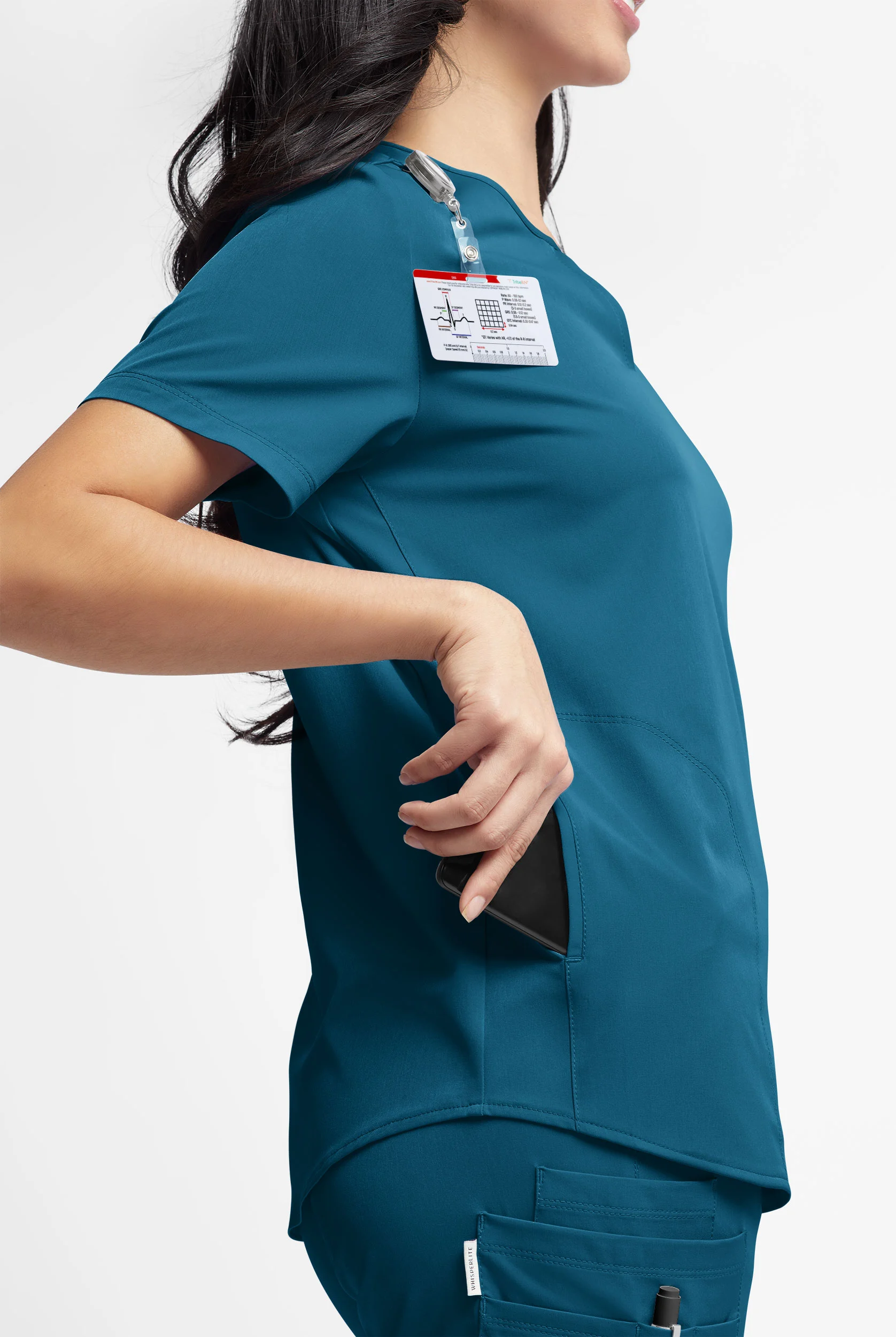 WhisperLite Alba Women's 3-Pocket Notched Neck Scrub Top