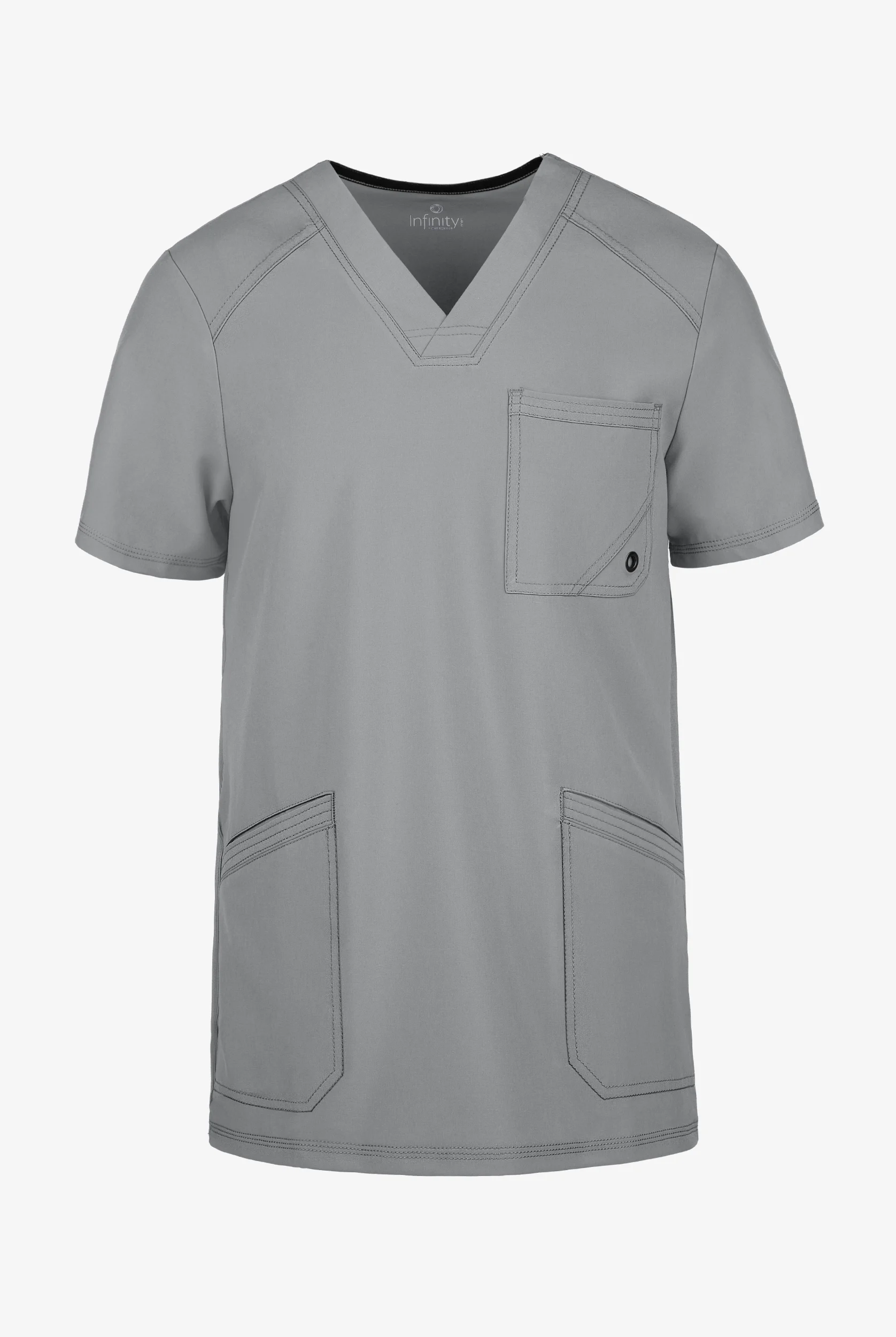 Camisa m&eacute;dica Cherokee Infinity con 2 bolsillos y paneles laterales de tejido para hombre 