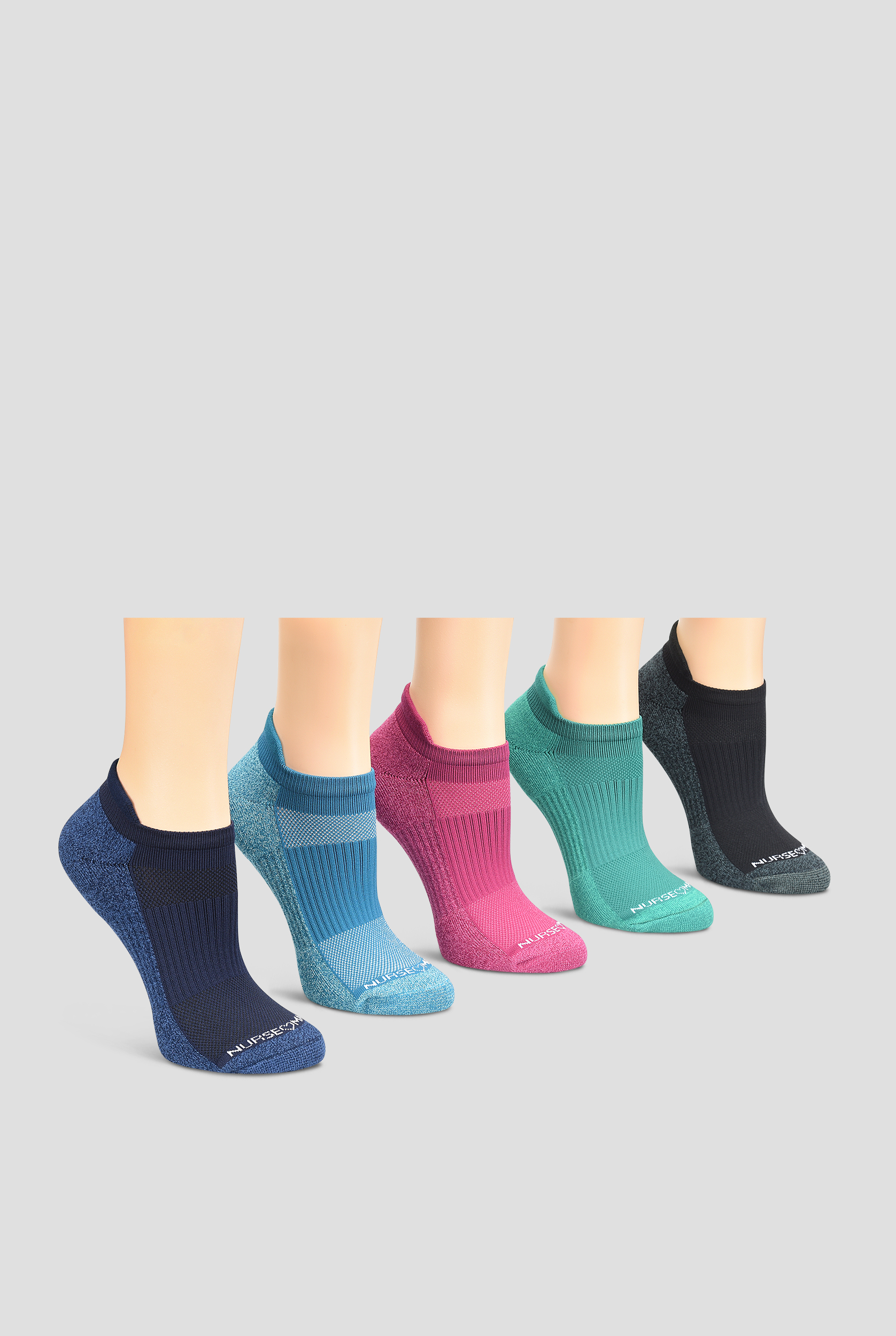 Nurse Mates Rich Hues Arch Support Anklet 5 pack socks