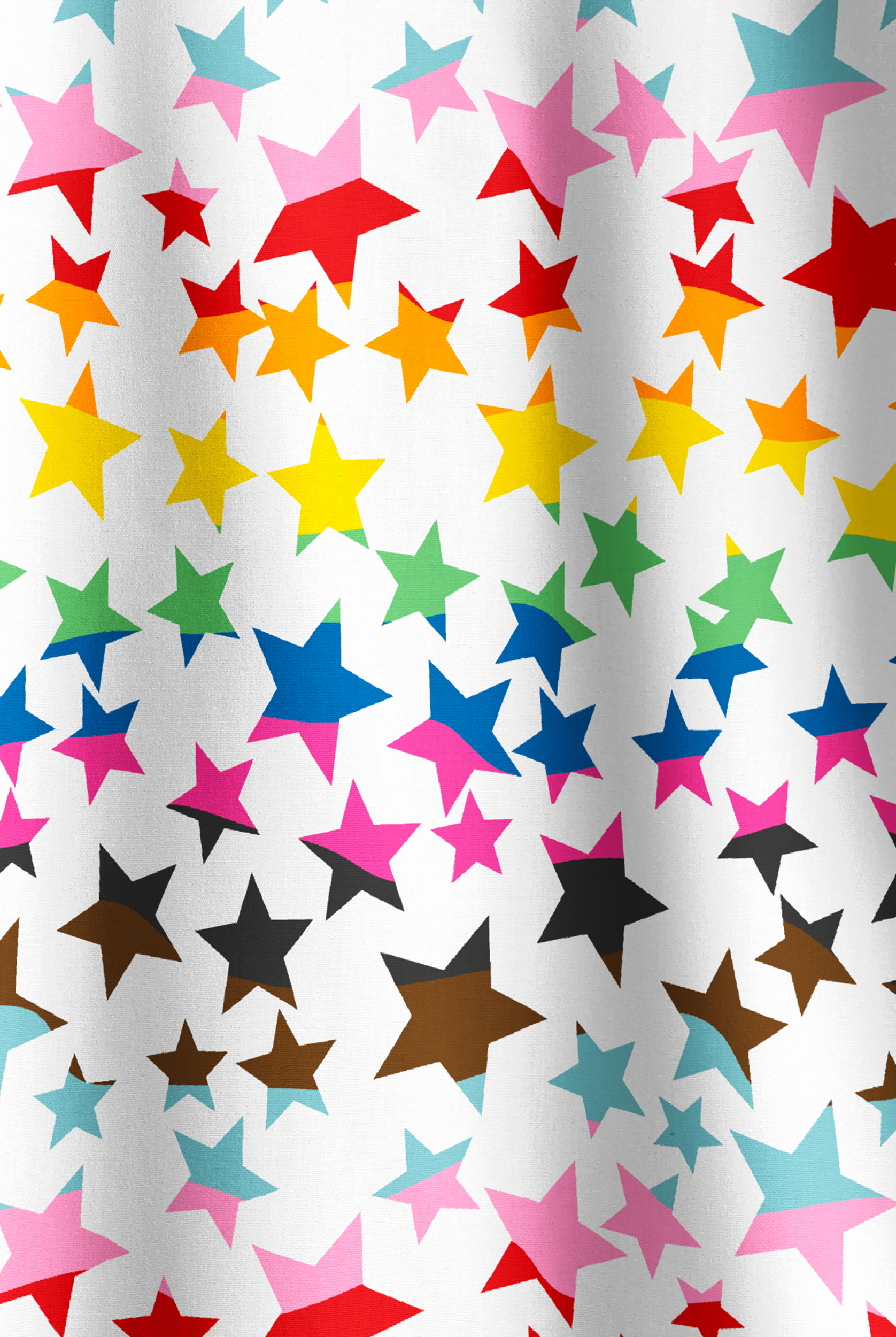 Blusa médica estampada unisex UA Butter-Soft Happy Stars White con cuello en V y 1 bolsillo