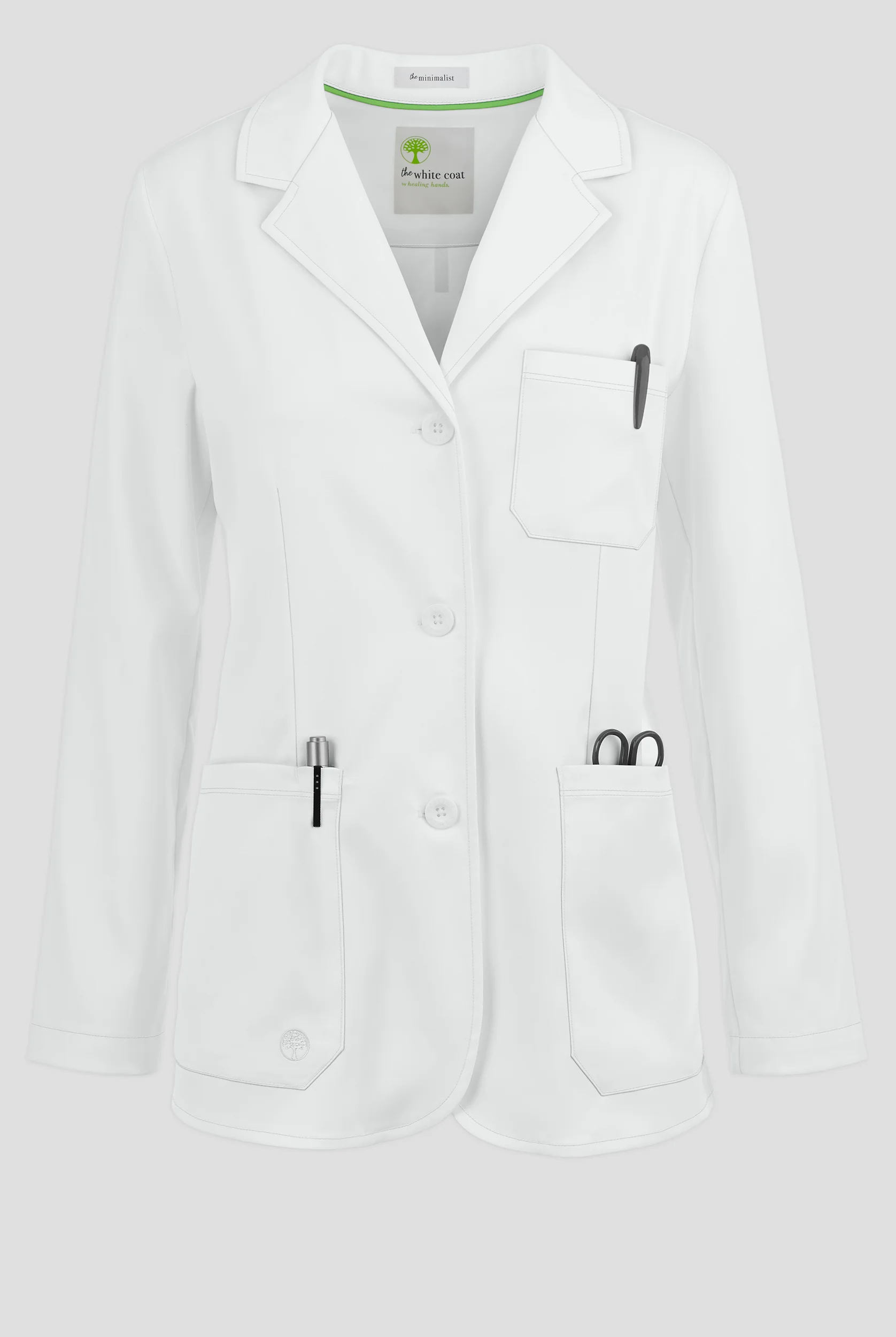 Healing Hands White Coat Minimalist Women's 29" 5-Pocket STRETCH Lab Coat