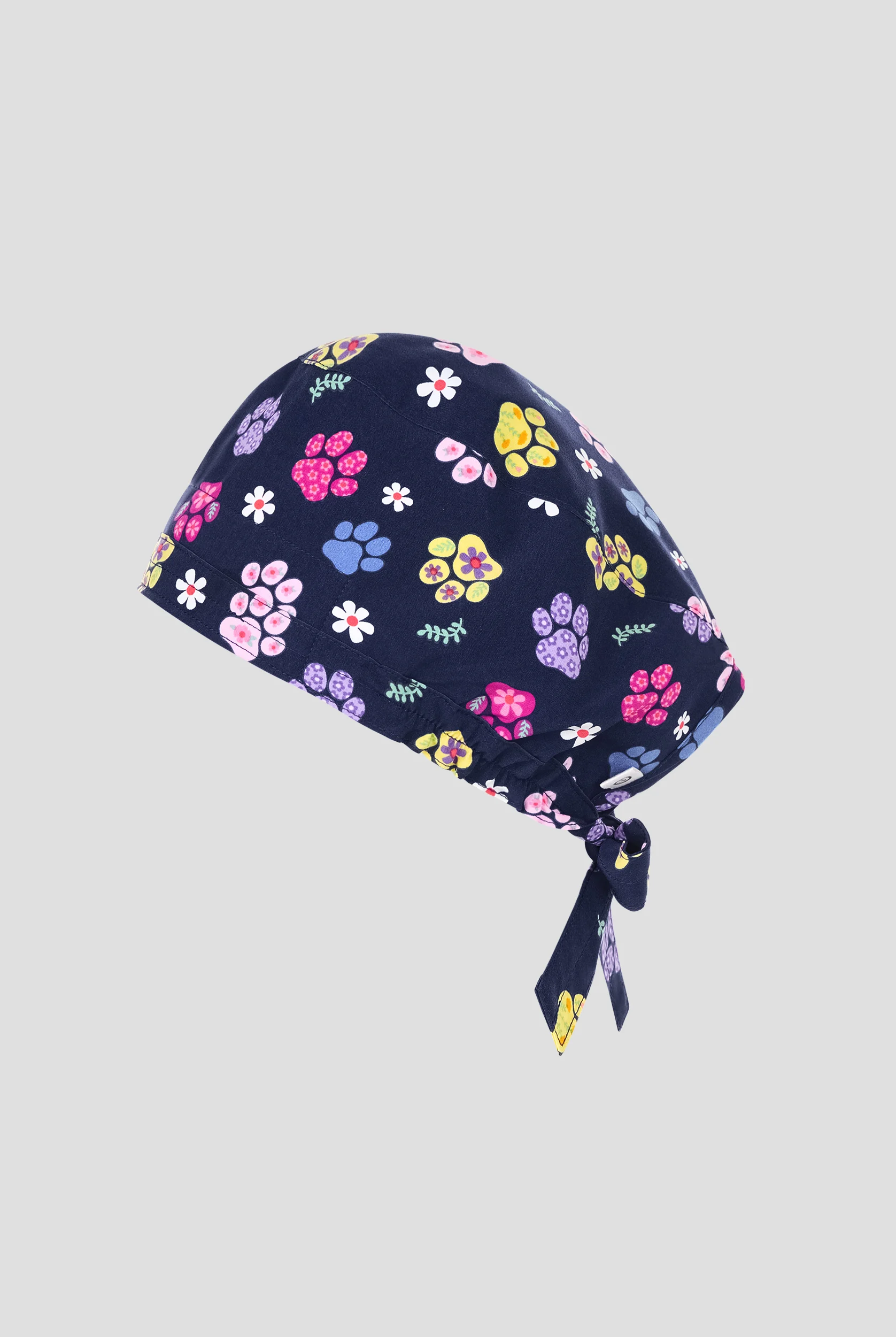 Wink Springtime Stroll Paws Women's STRETCH Print Scrub Hat