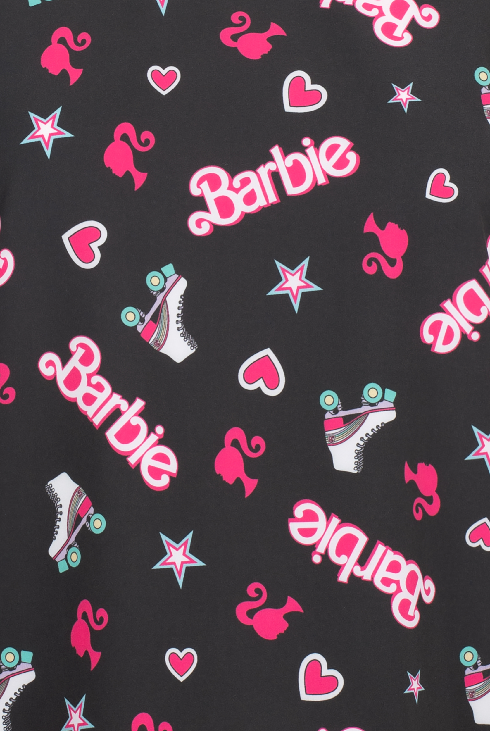 Barbie Skate by Funscrubs Women's 2-Pocket STRETCH V-Neck Print Scrub Top