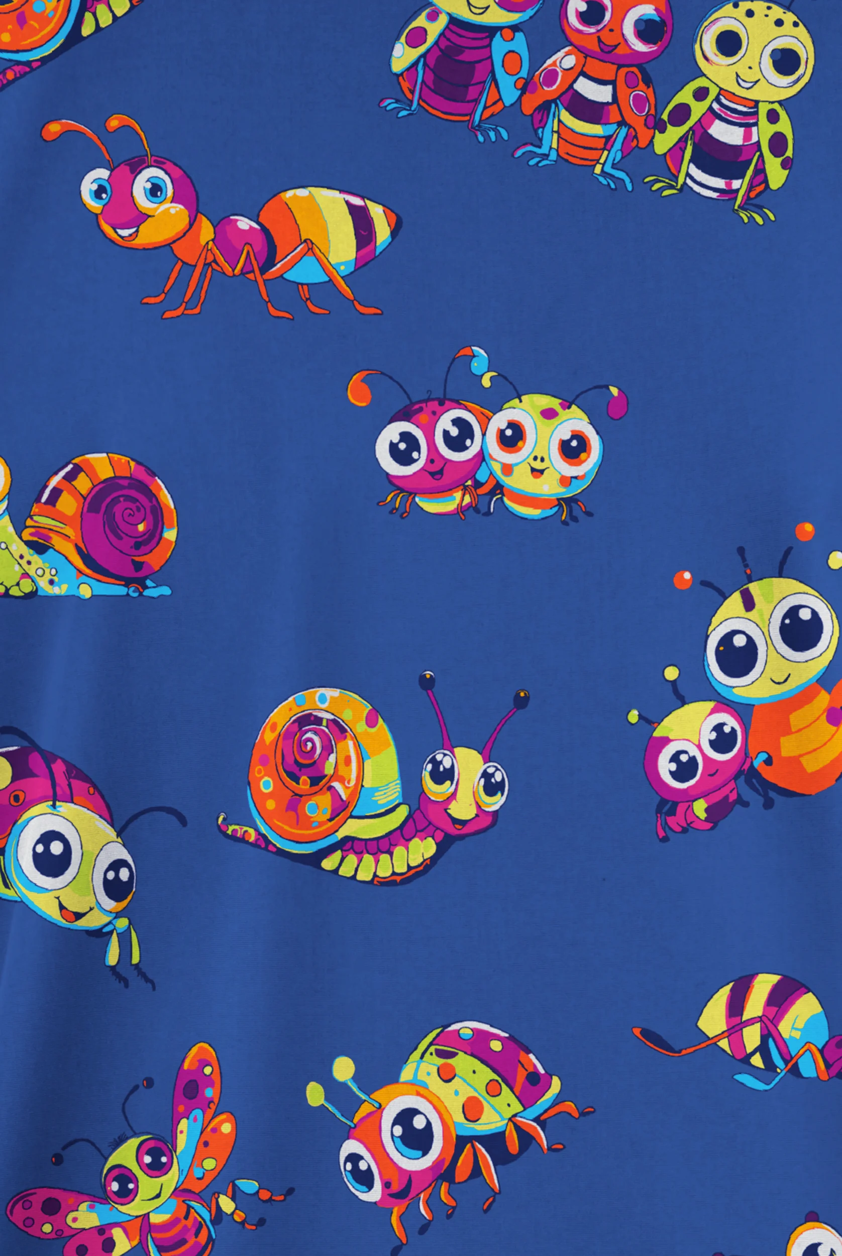 Butter-Soft Originals Bug Parade Royal Women's 2-Pocket V-Neck Print Scrub Top