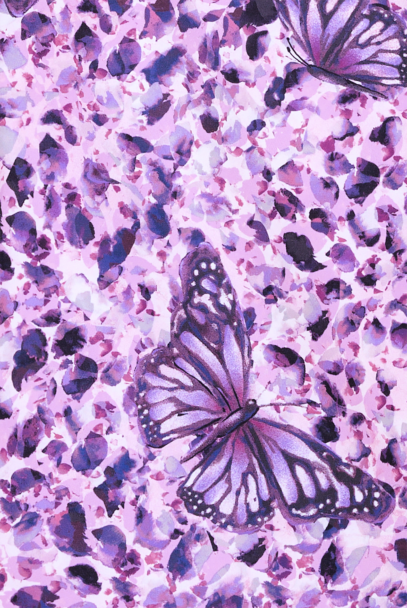 koi Lite Butterflight French Lavender Women's 2-Pocket V-Neck Print Scrub Top