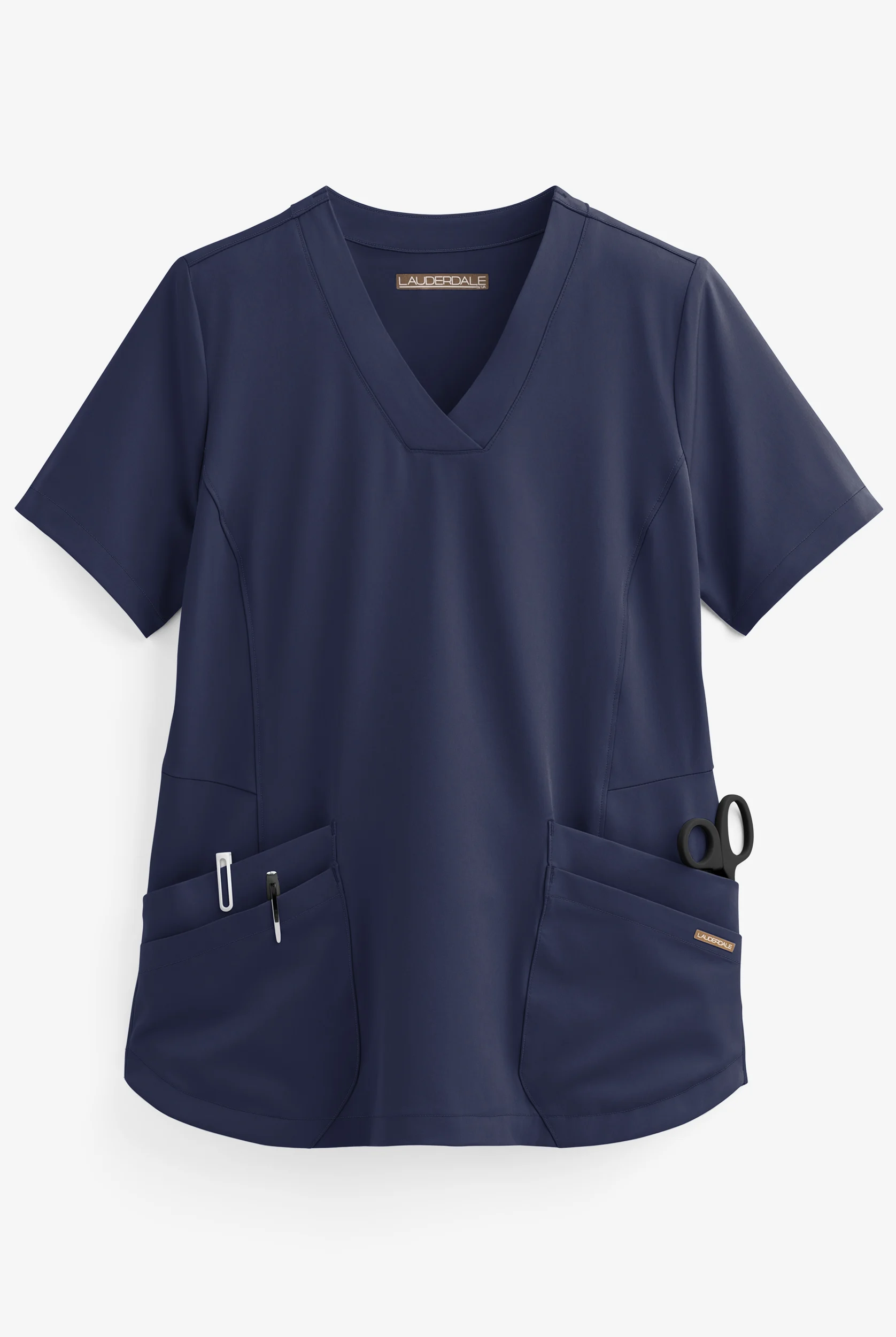 Lauderdale by UA Oleta Women's 4-Pocket V-Neck STRETCH Scrub Top