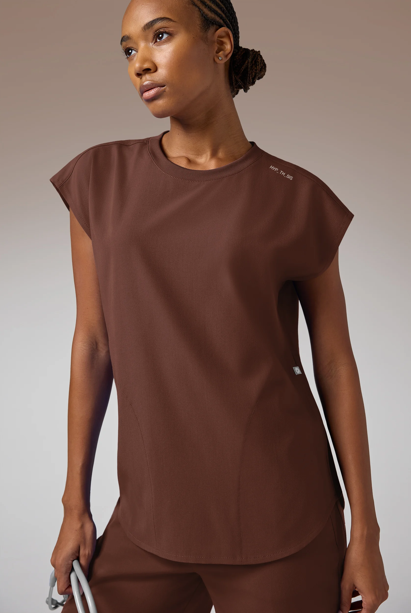 Hypothesis DM Crew Women's 2-Pocket Relaxed Crew Neck Dolman Sleeve Scrub Top