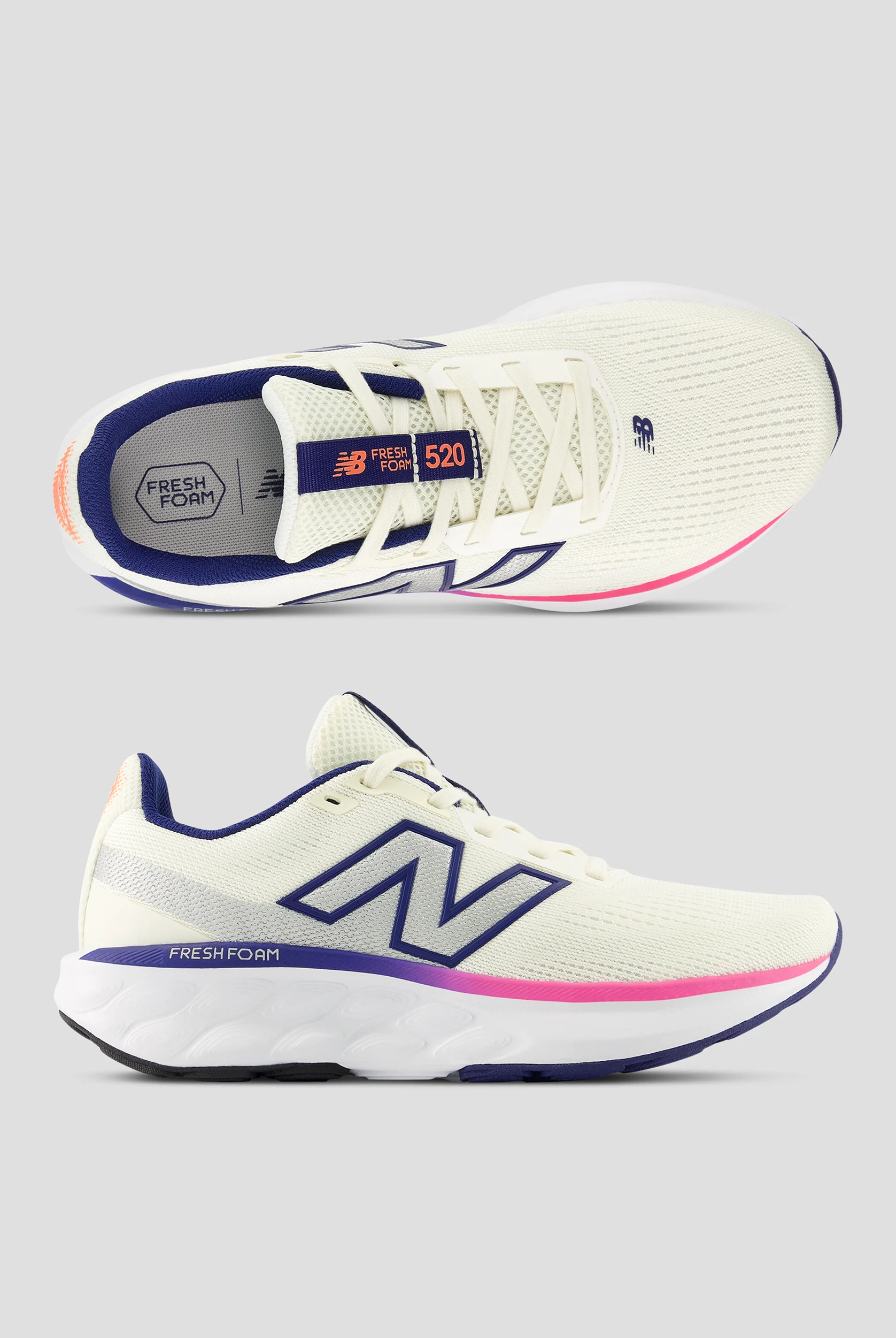 New Balance Women's 520 v9 Angora / Blue Oyster Athletic Lace Up Shoes