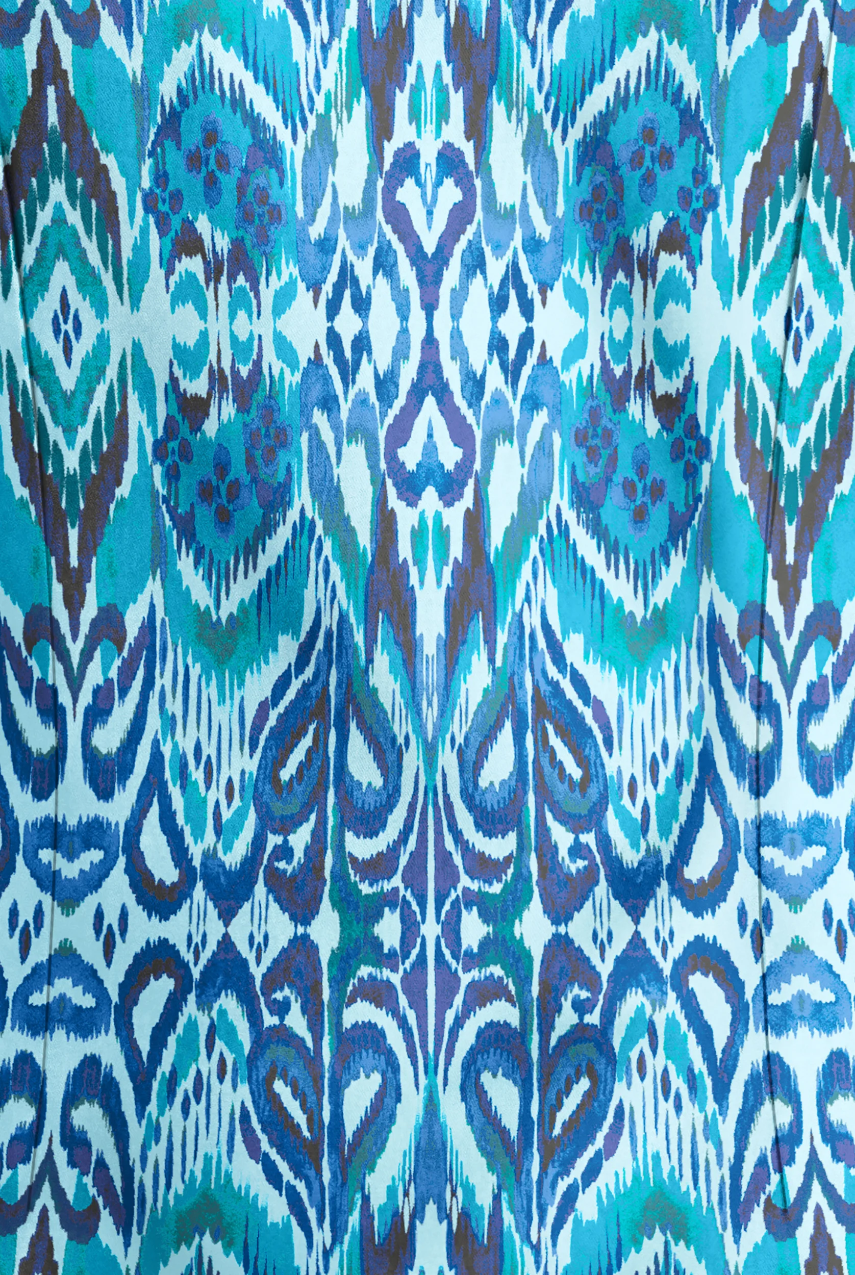 Blusa médica estampada Strictly Scrubs STRETCH Romanian Ikat Dew Drop con cuello entrecruzado y 4 bolsillos para mujer