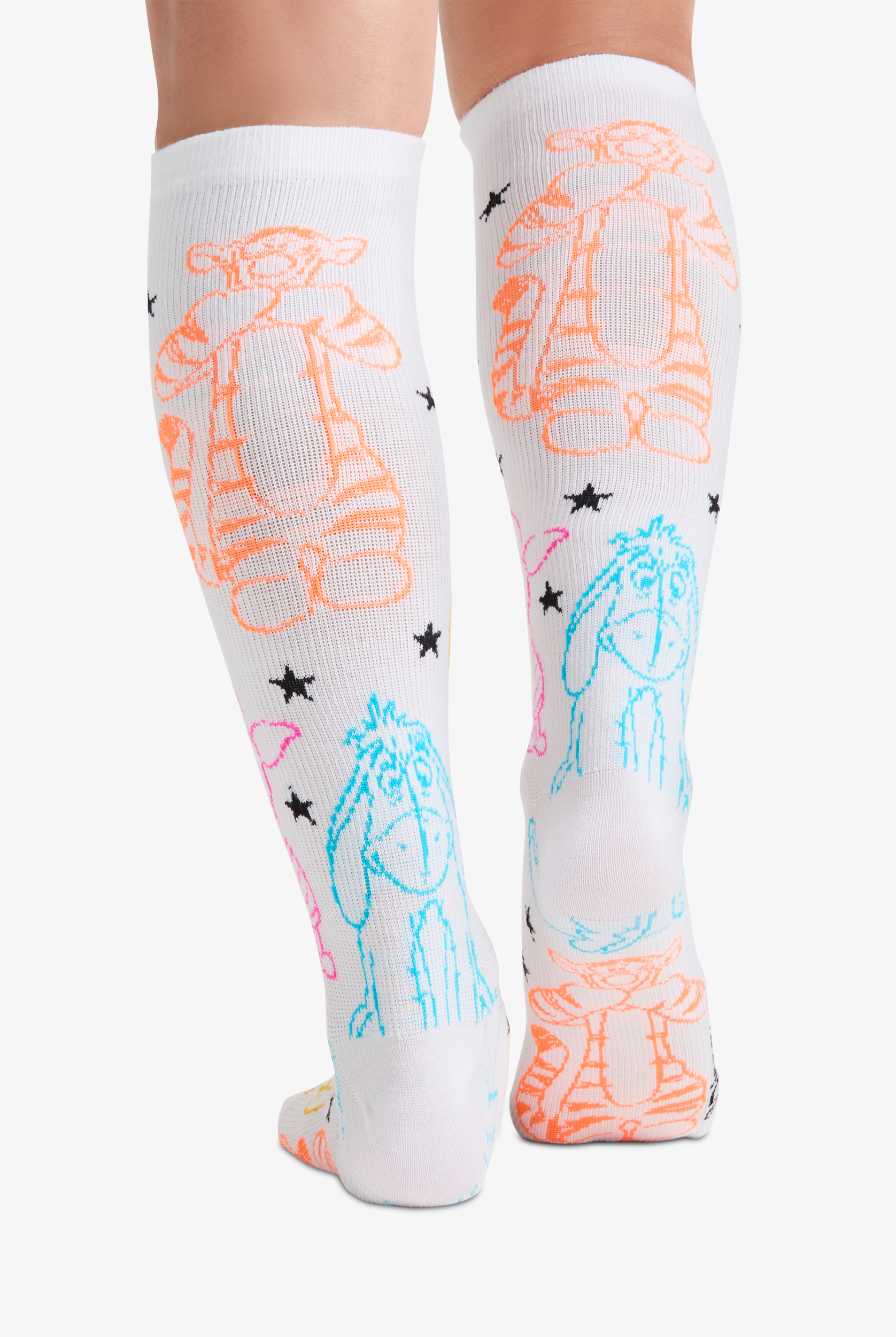 Tooniforms Womens Hundred Acre Friends 10-15 mmHg Light Compression Socks