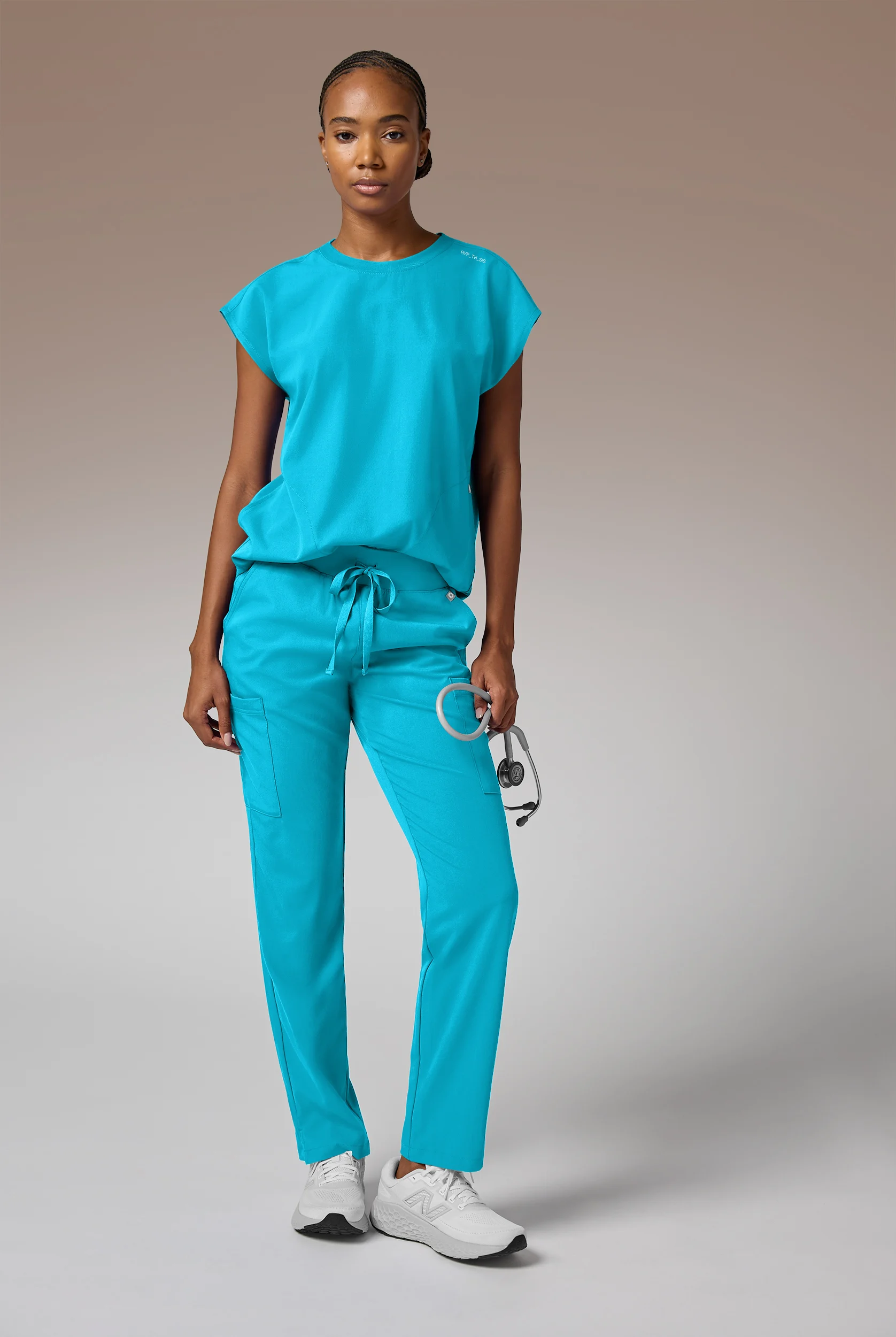 Hypothesis Edge Crew Women's 2-Pocket Relaxed Crew Neck Dolman Sleeve Scrub Top