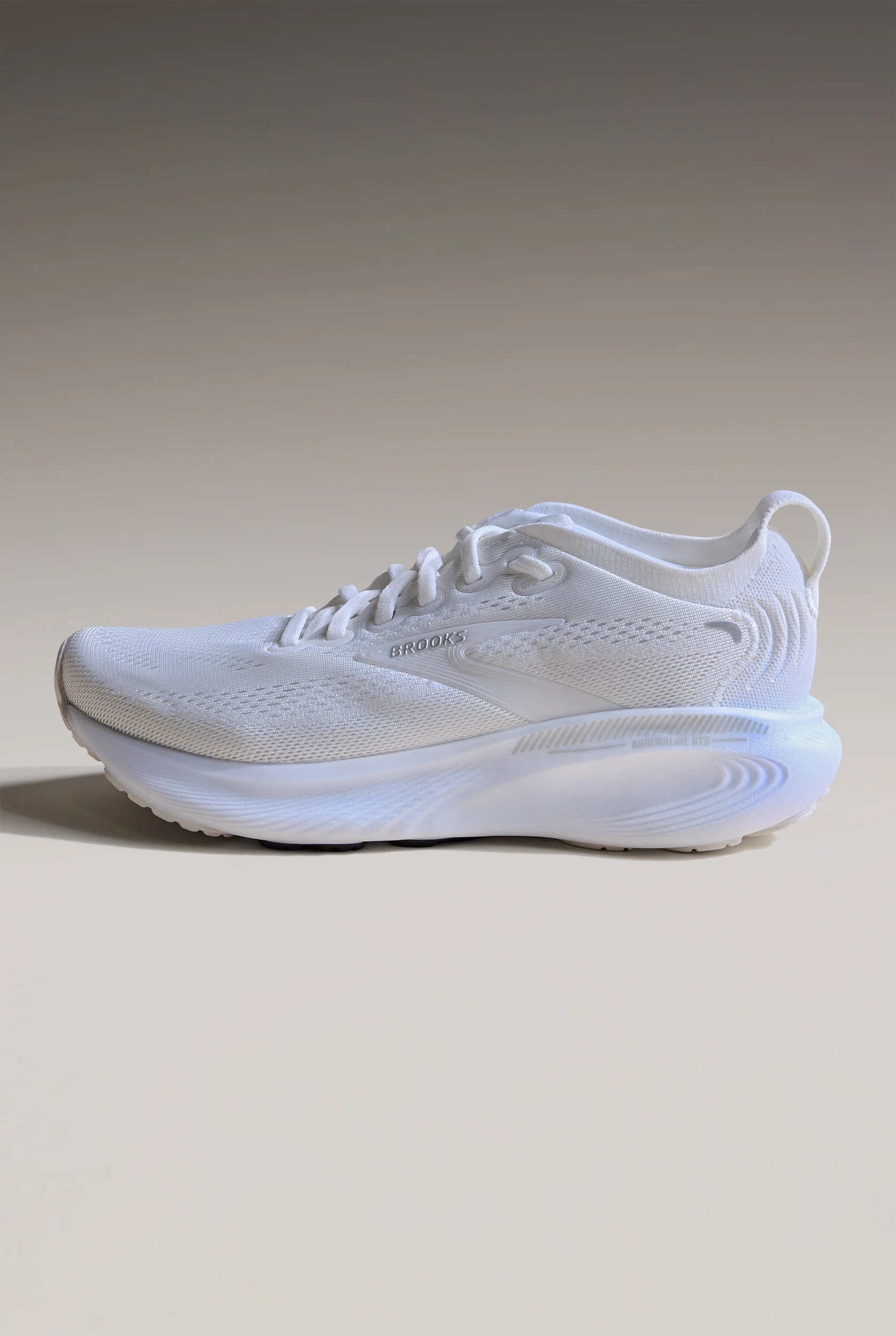 Brooks Women's Adrenaline GTS 25 White/White/Silver Athletic Lace Up Shoes