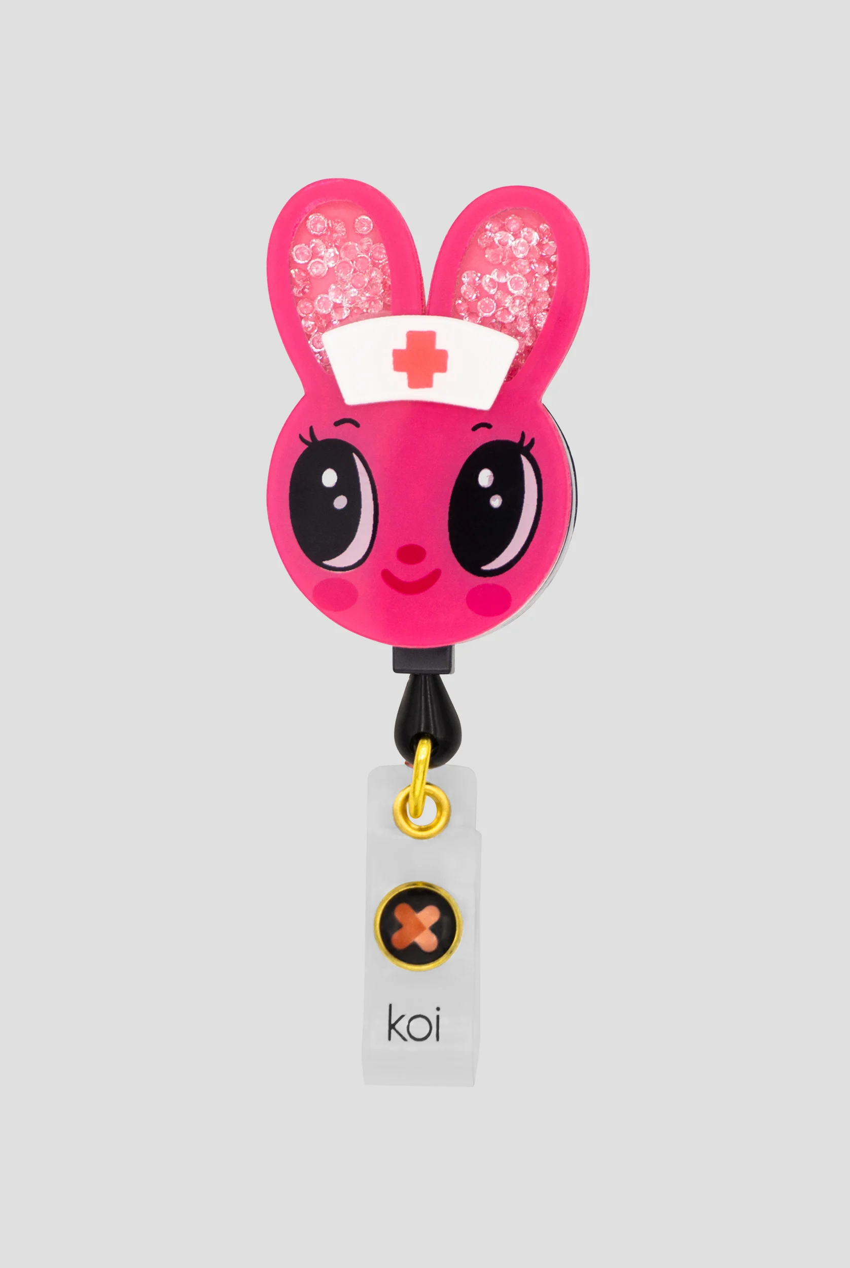 koi Nurse Bunny Shaker ID Badge Holder