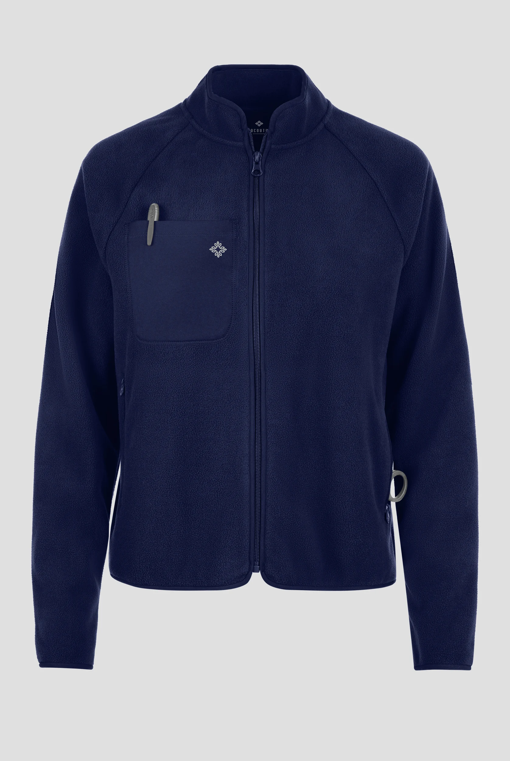Med Couture Layers Women's 5-Pocket Zip Front Fleece Scrub Jacket