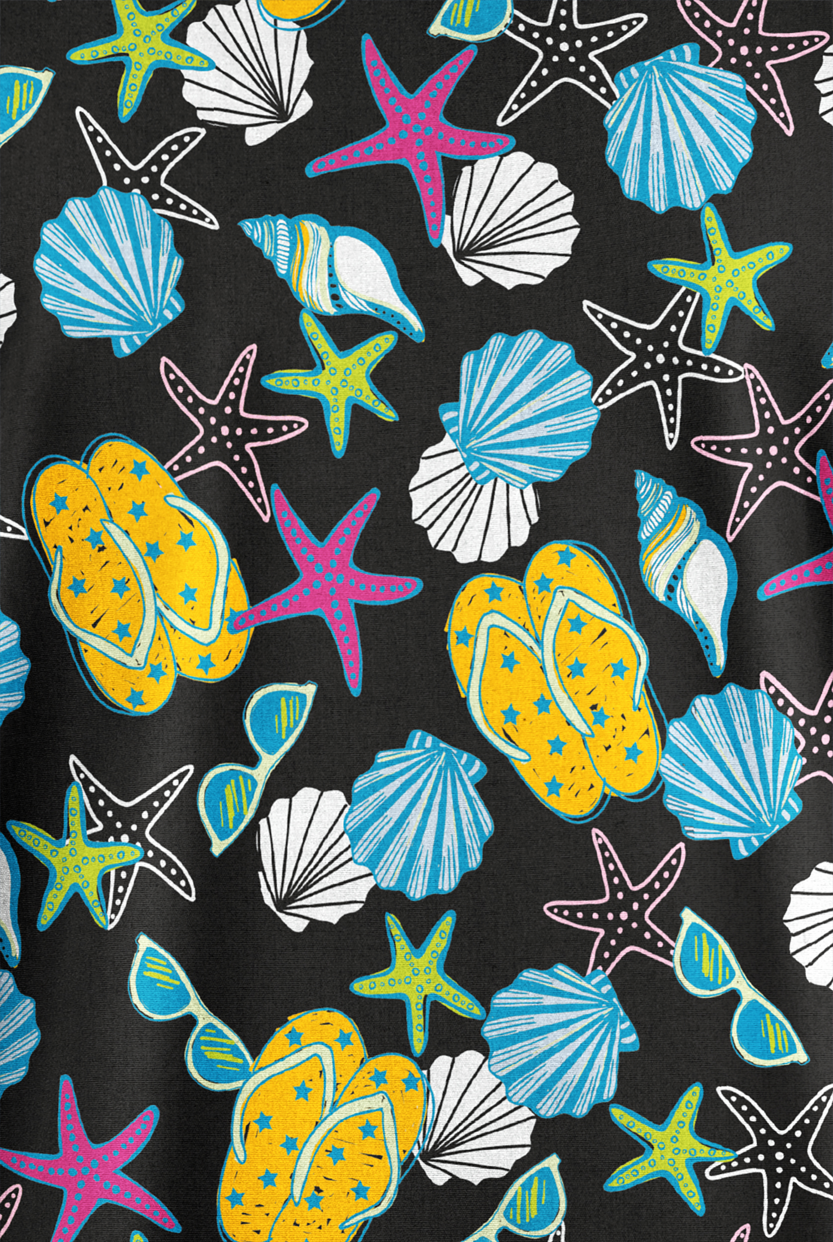 Butter-Soft Originals Walk On The Beach Women's 2-Pocket Classic Fit V-Neck Print Scrub Top