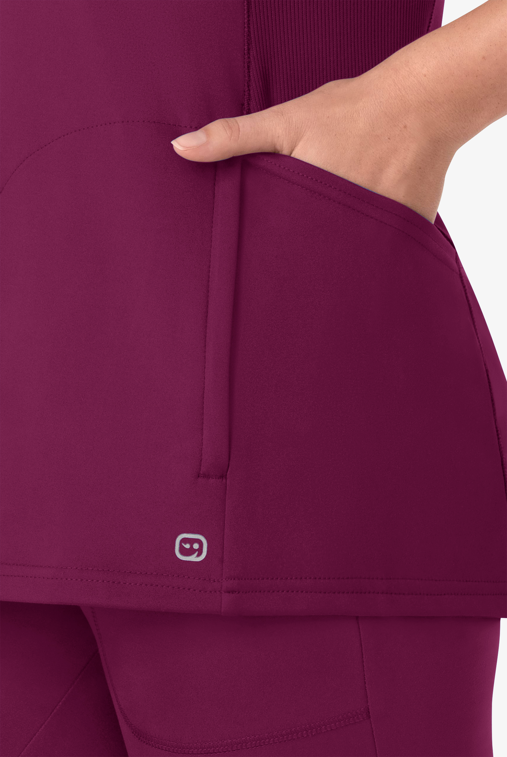 Wink Renew Knit Women's 4-Pocket STRETCH Rib-Knit Side Panel Raglan Sleeve V-Neck Scrub Top