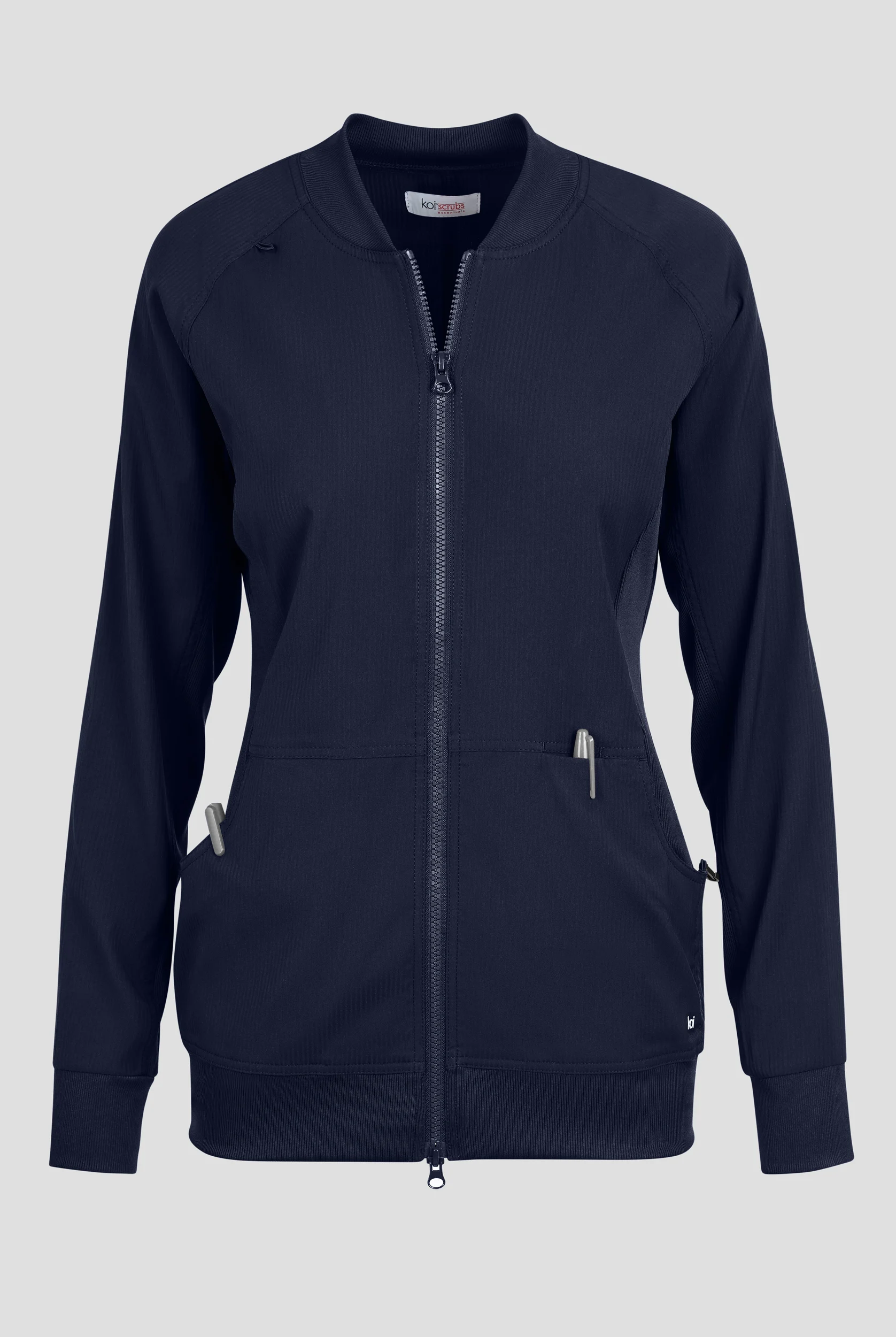 koi Essentials Athena Women's 5-Pocket Zip Front Scrub Jacket