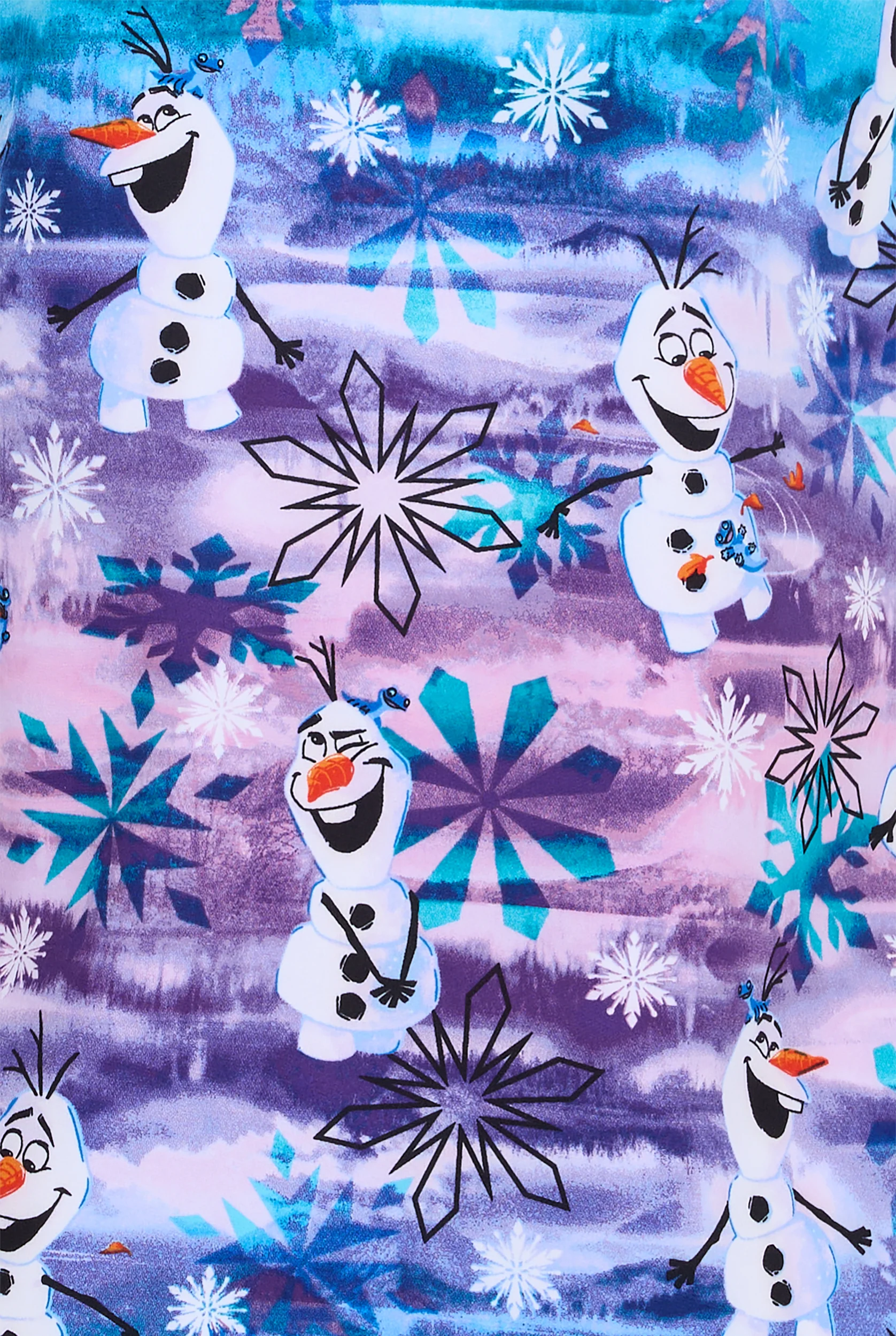 Blusa médica estampada Tooniforms Disney's Olaf In Arendelle STRETCH con cuello en V y 2 bolsillos para mujer