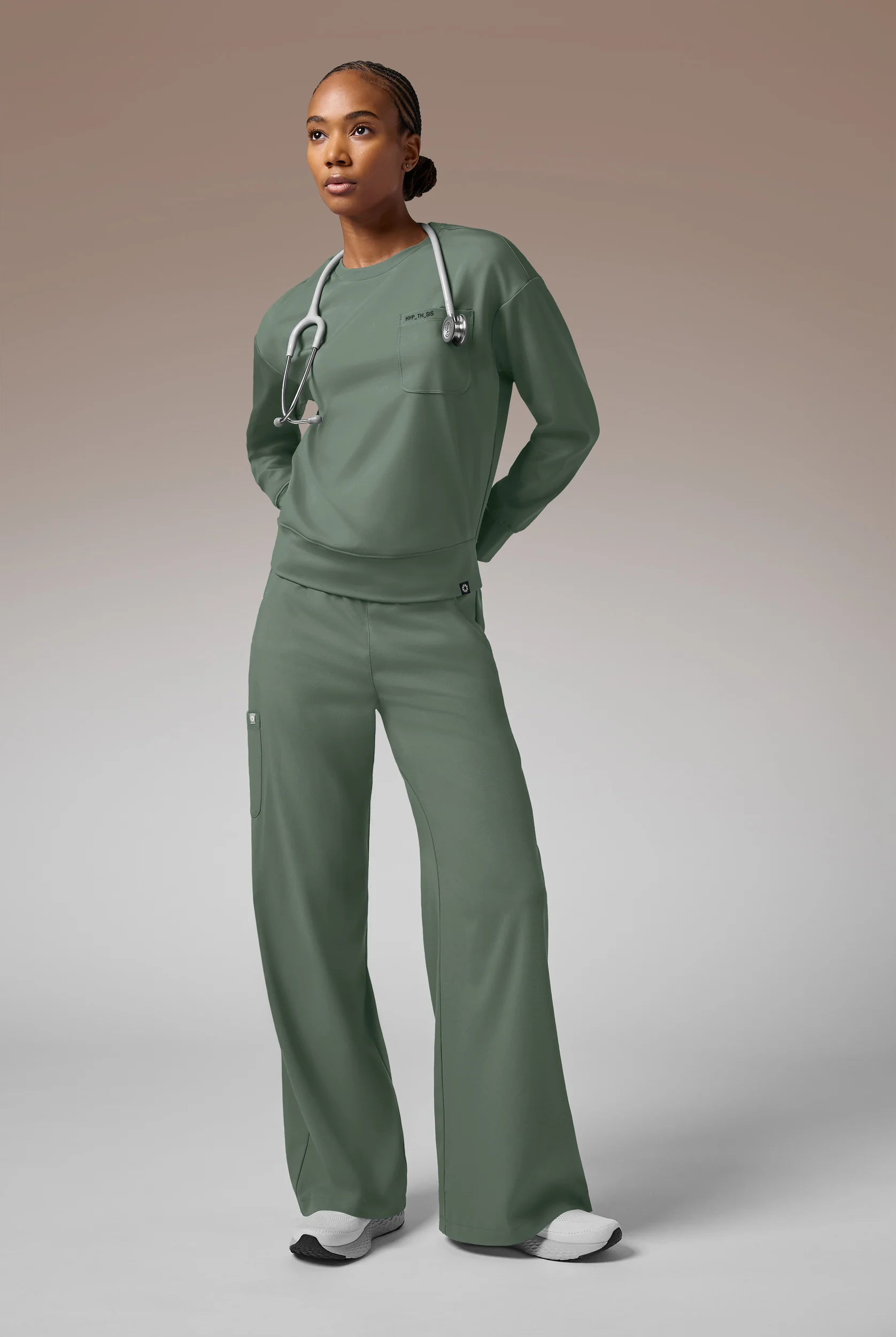 Hypothesis Omni Base Women's Knit Crew Neck Scrub Pullover