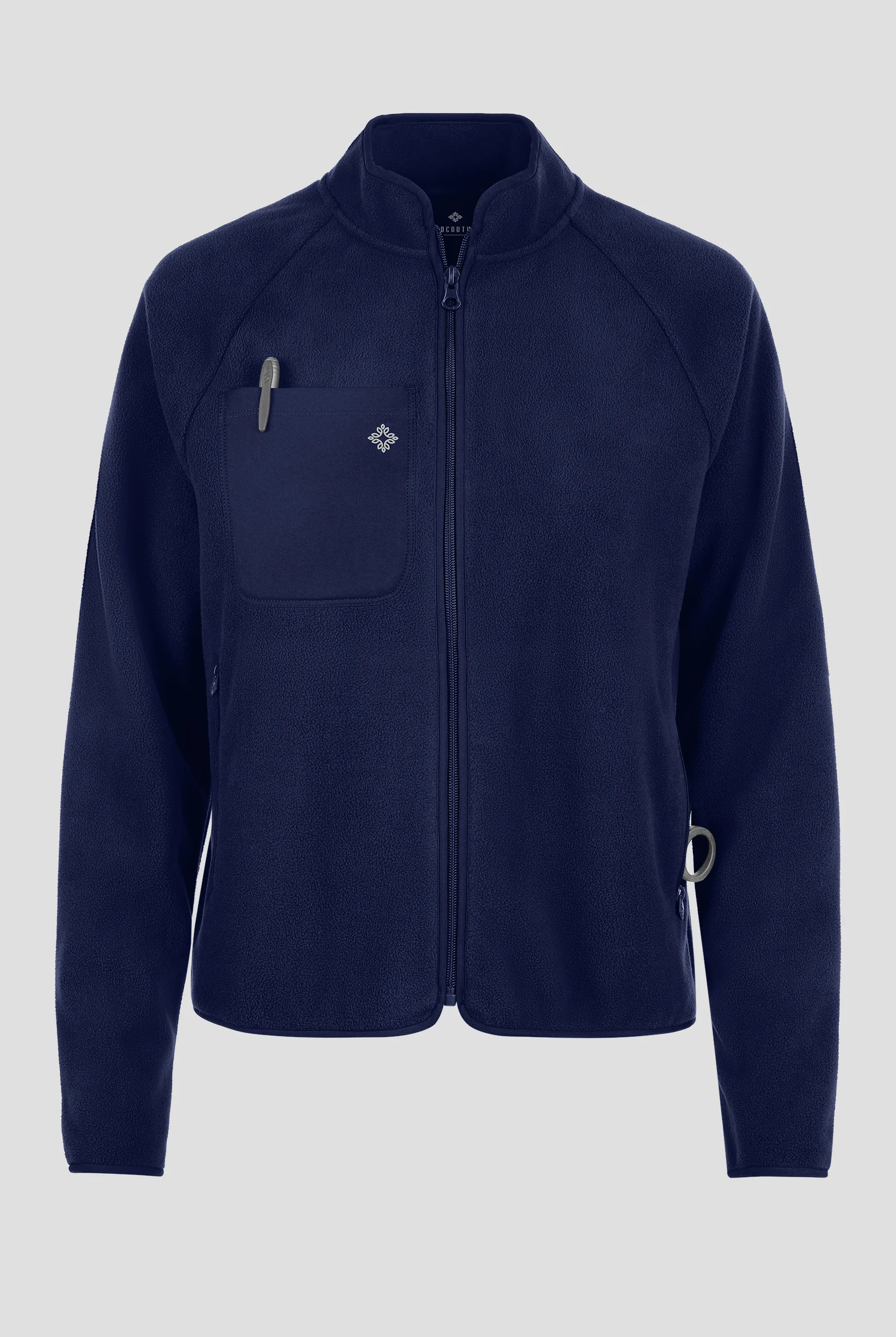 Med Couture Layers Women's 5-Pocket Zip Front Fleece Scrub Jacket