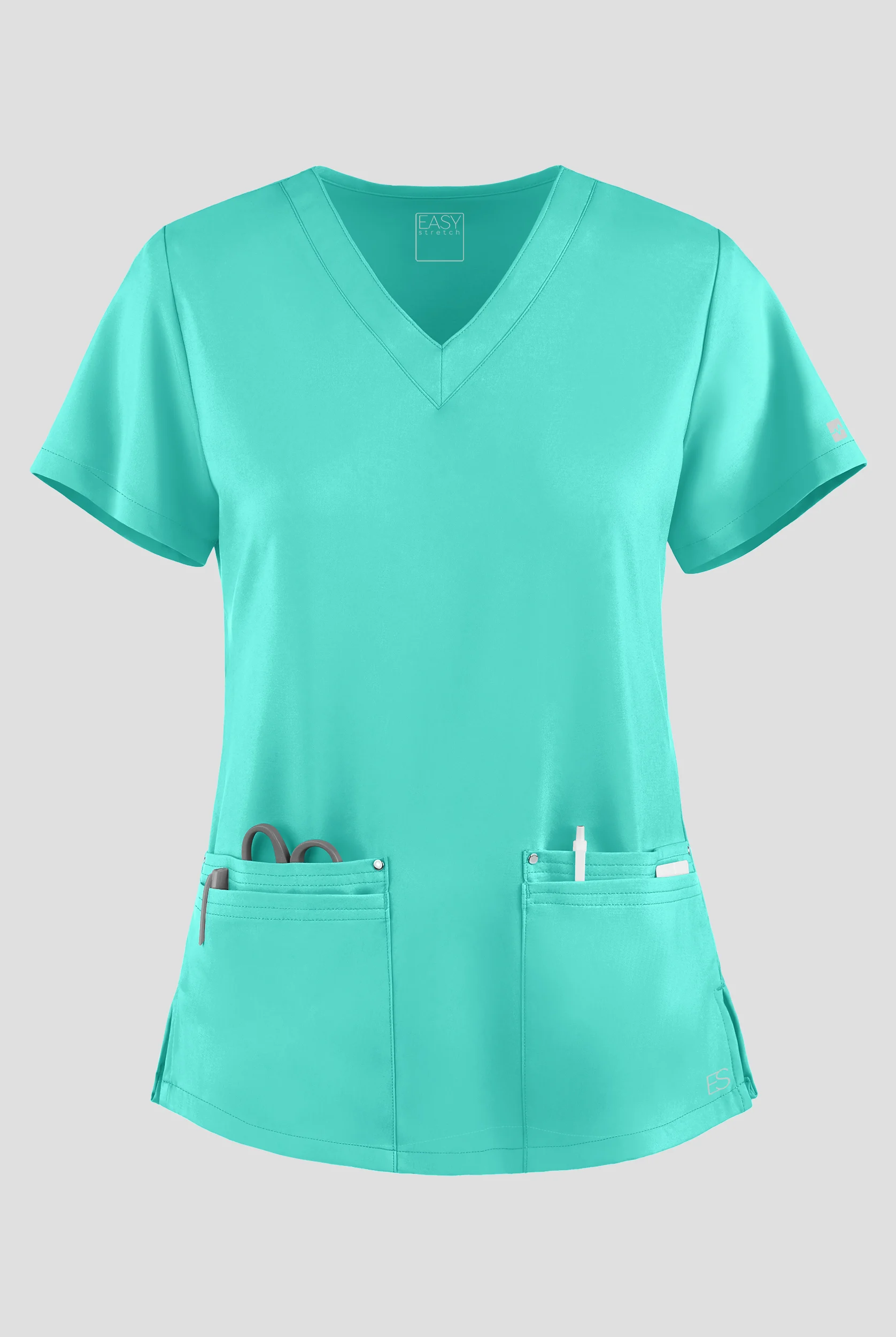 Easy STRETCH Lina Mitered Women's 4-Pocket V-Neck Scrub Top