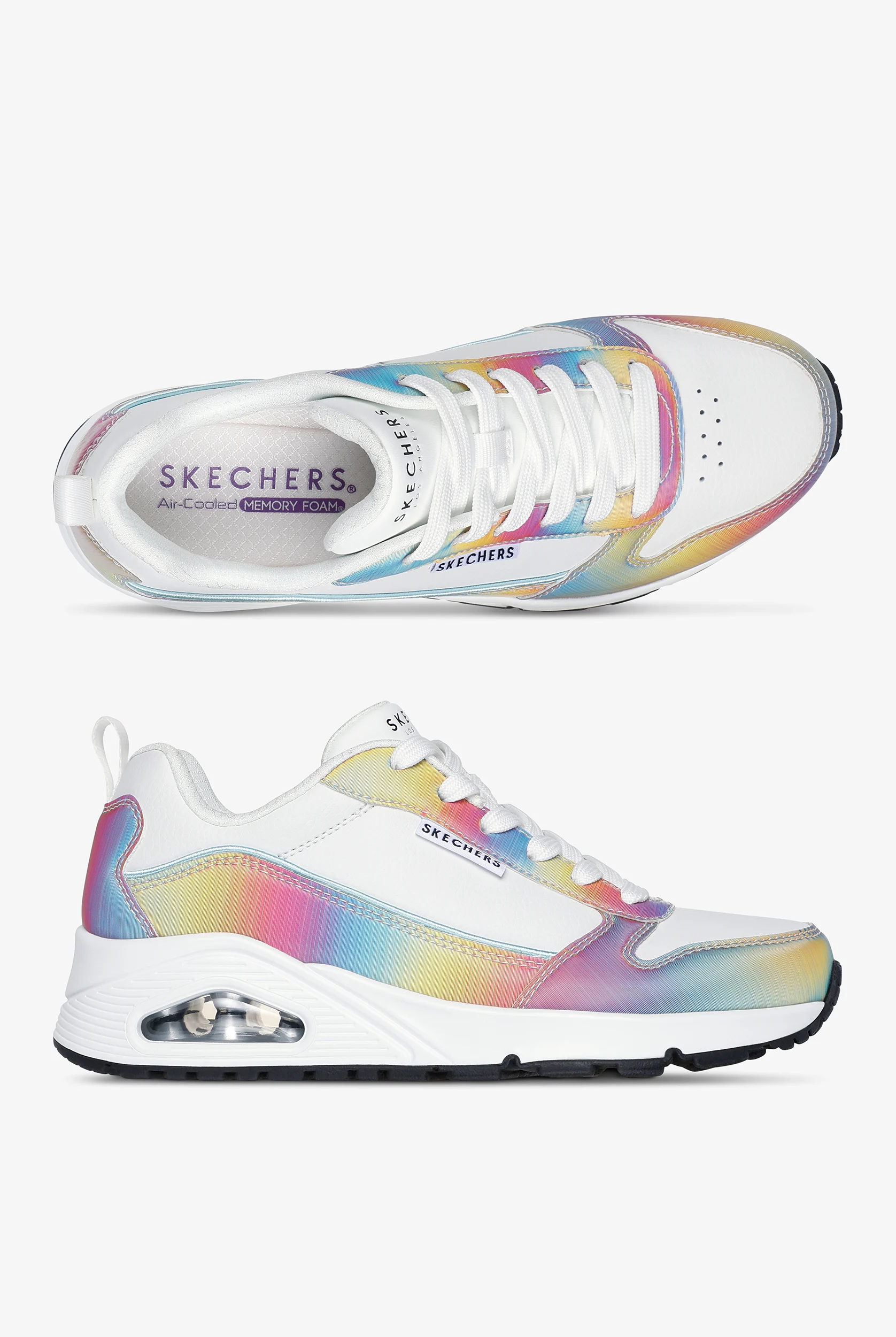 Skechers Street UNO - Opalescent White Athletic Lace Up Shoes