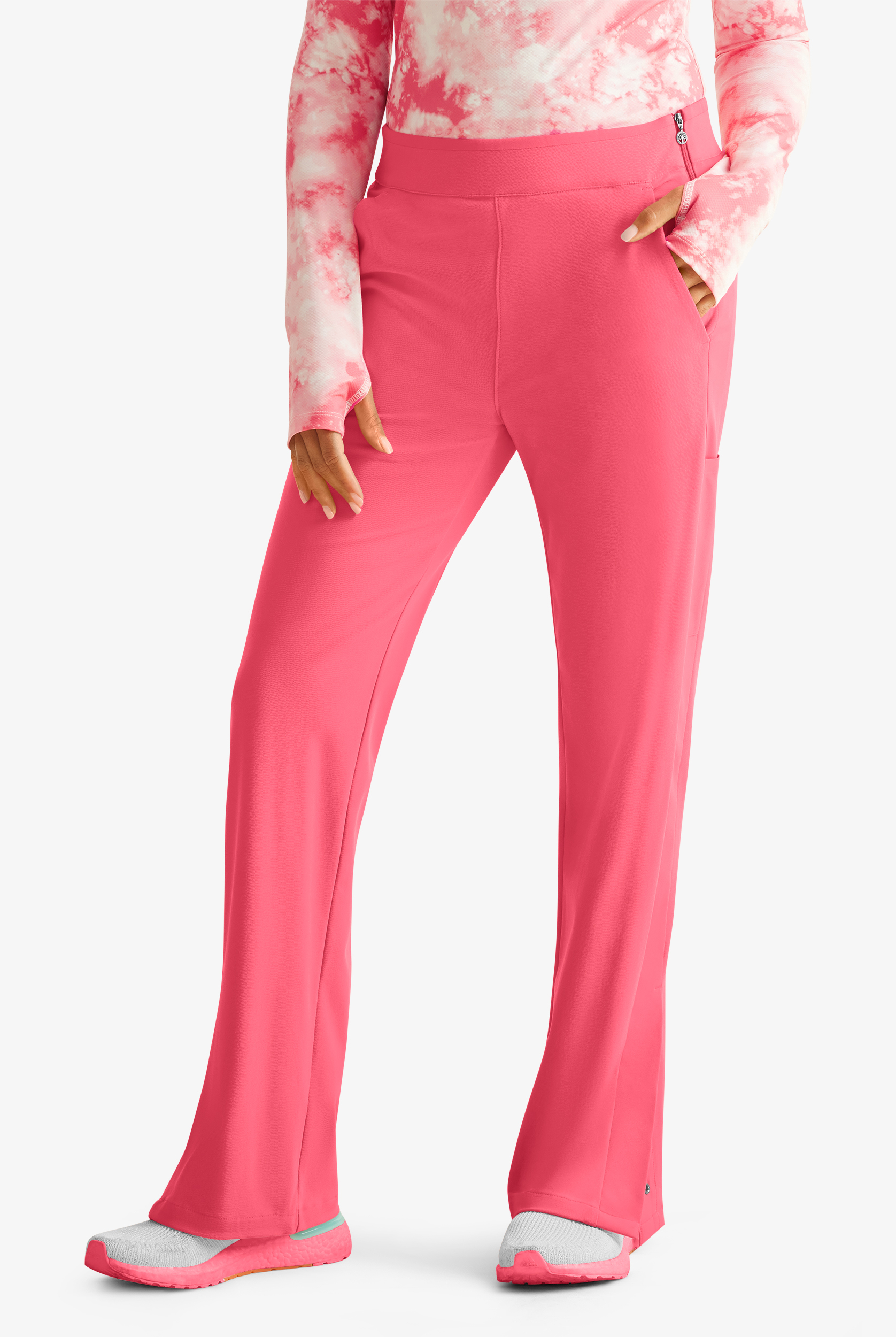 Healing Hands Limited Edition Kori Women's 6-Pocket STRETCH Texture Knit Snap Ankle Scrub Pants - Petite