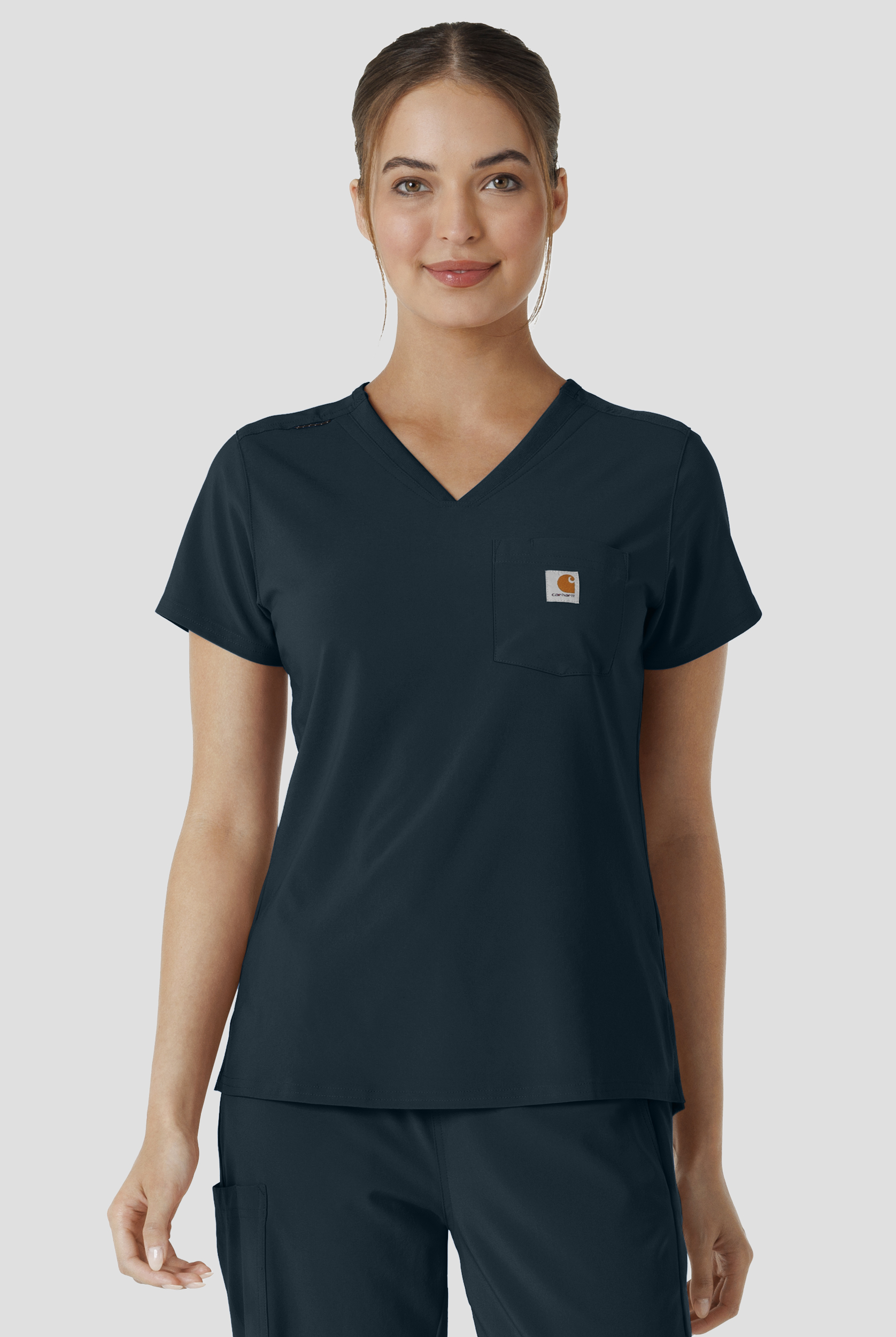 Carhartt Cross-Flex Force Women's 1-Pocket STRETCH Knit Panel Tuck In Scrub Top