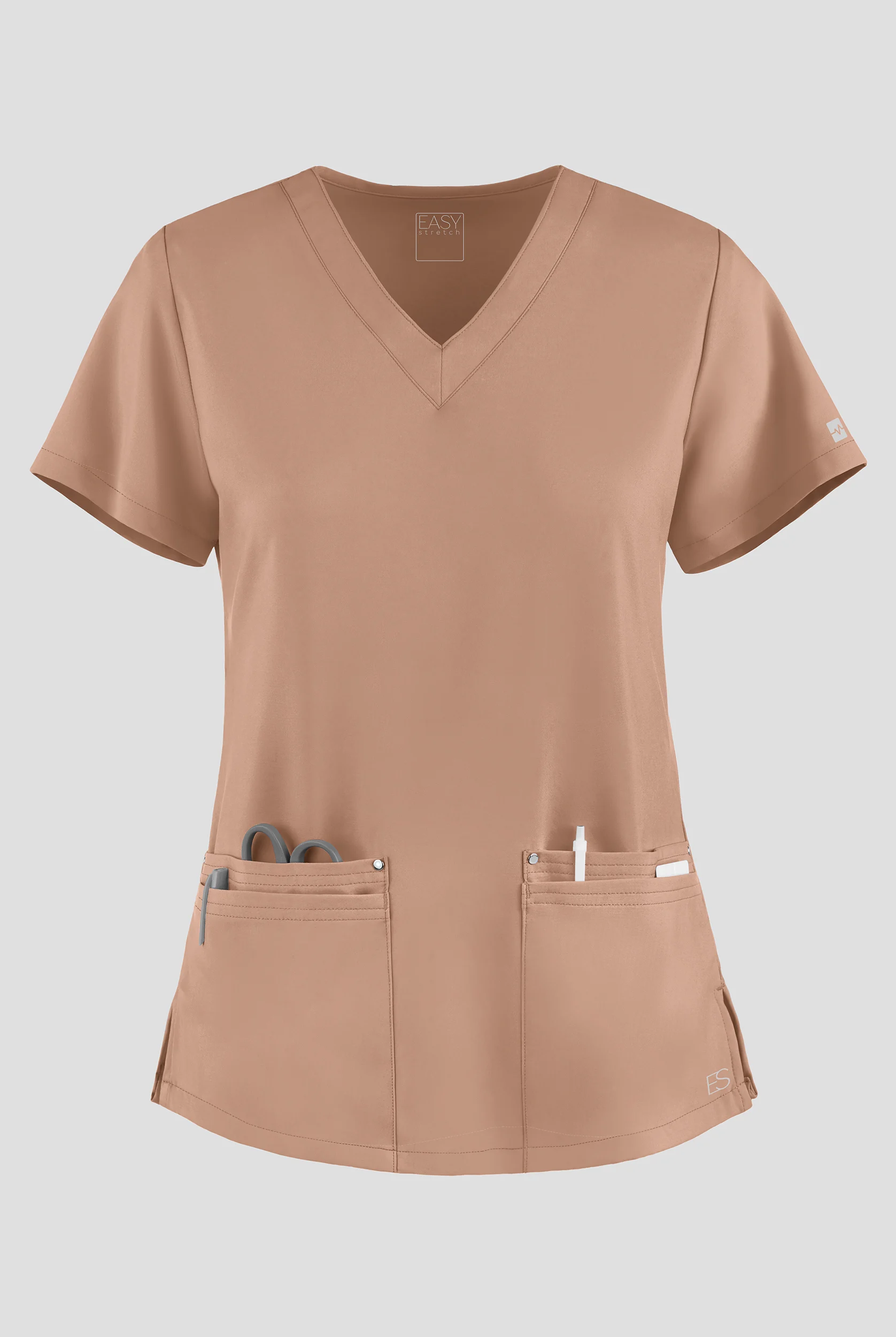 Easy STRETCH Lina Mitered Women's 4-Pocket V-Neck Scrub Top