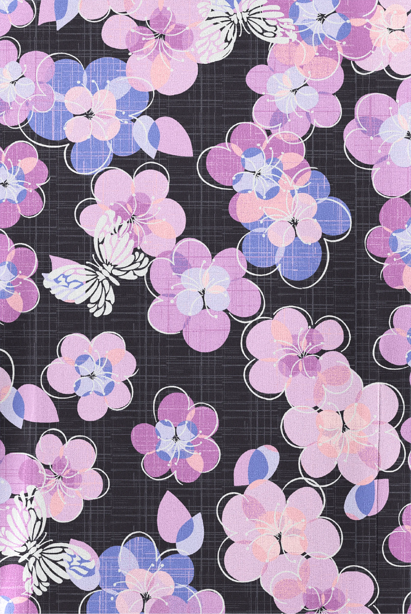 Blusa médica estampada Strictly Scrubs Blooms And Butterflies Pewter STRETCH estilo cruzado con cuello en V y 3 bolsillos para mujer