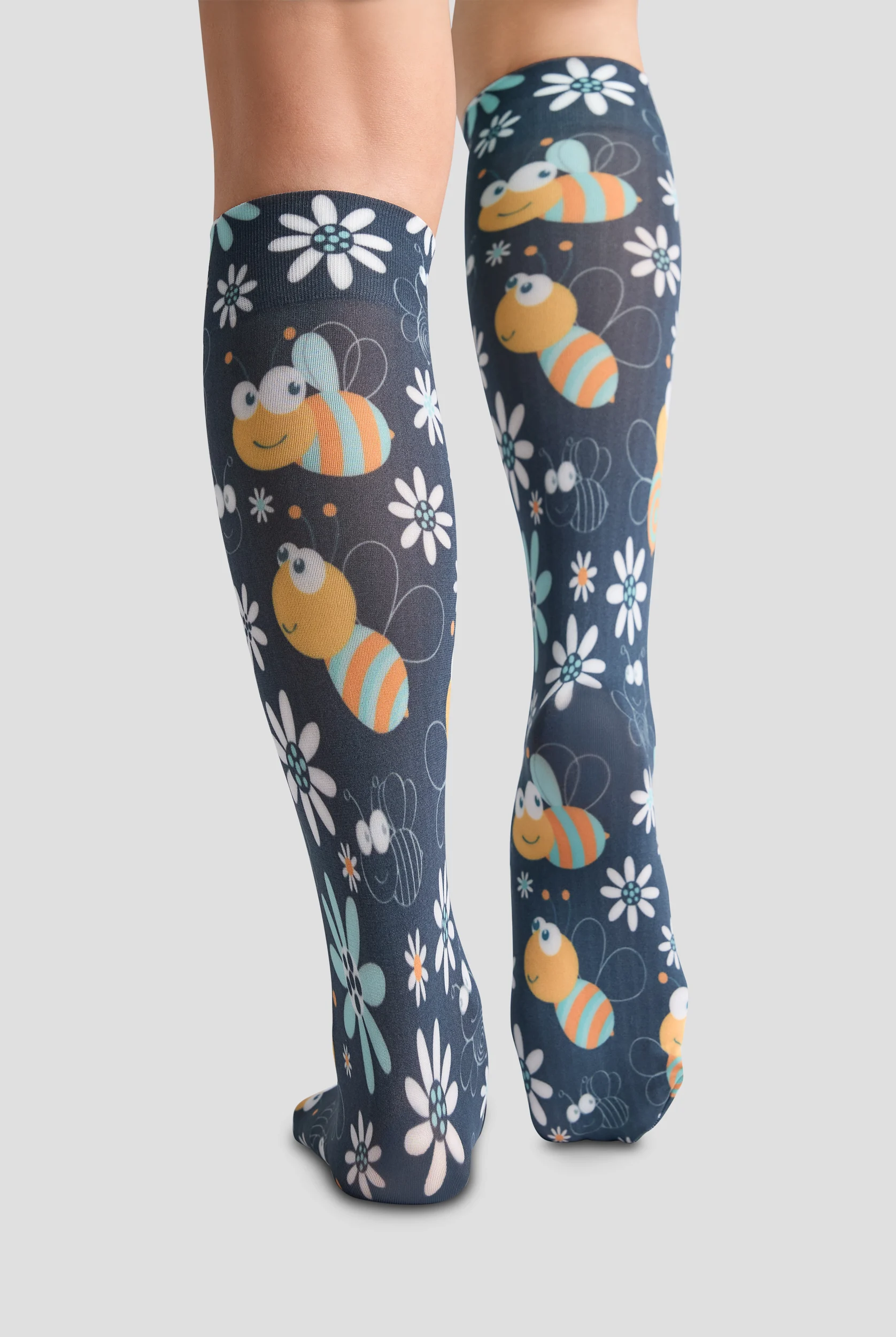 Uniform Advantage Happy Bees Women's 11 mmHg Light Compression Socks