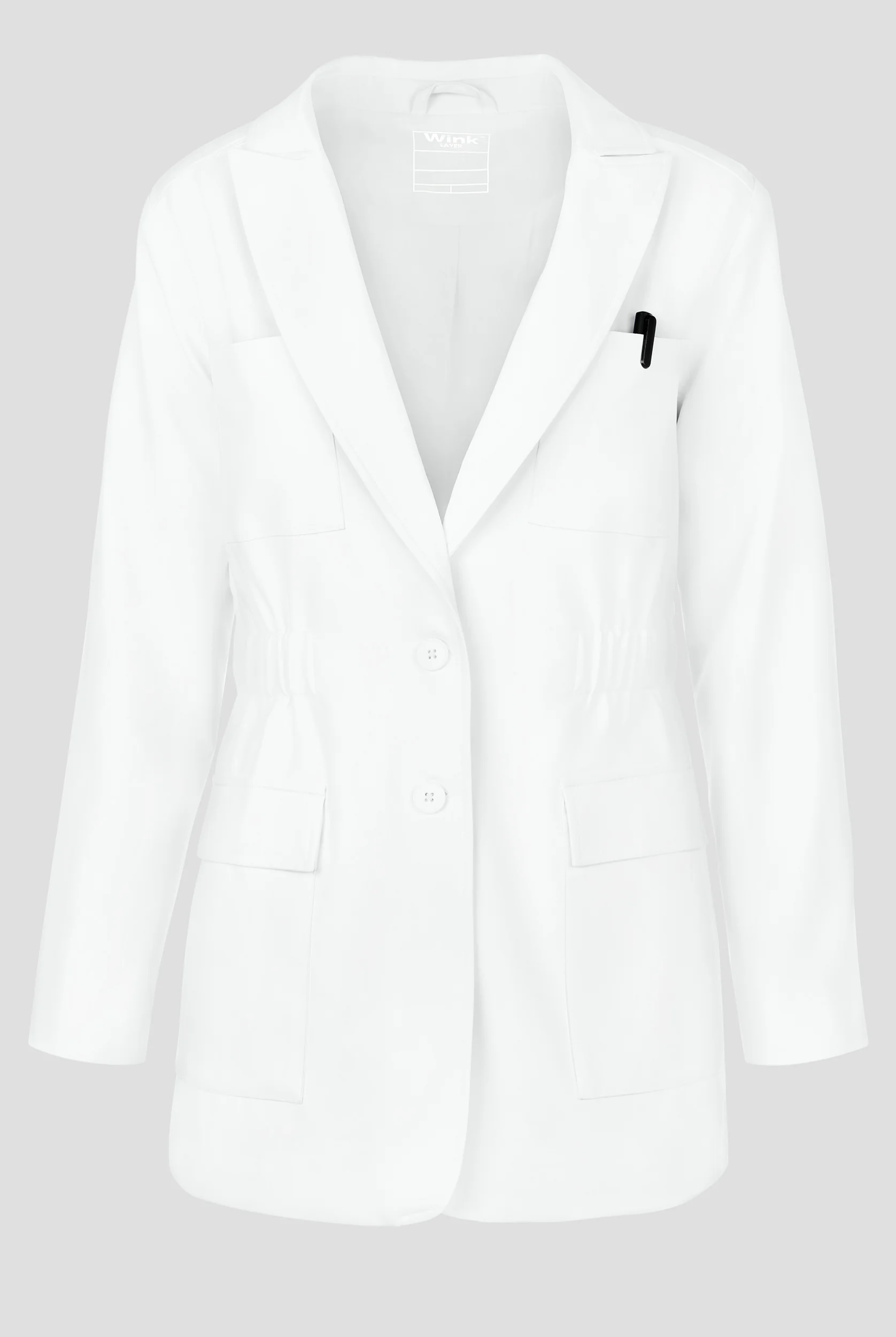 Wink Layers Women's 28 1/4"  4-Pocket Blazer Short Lab Coat