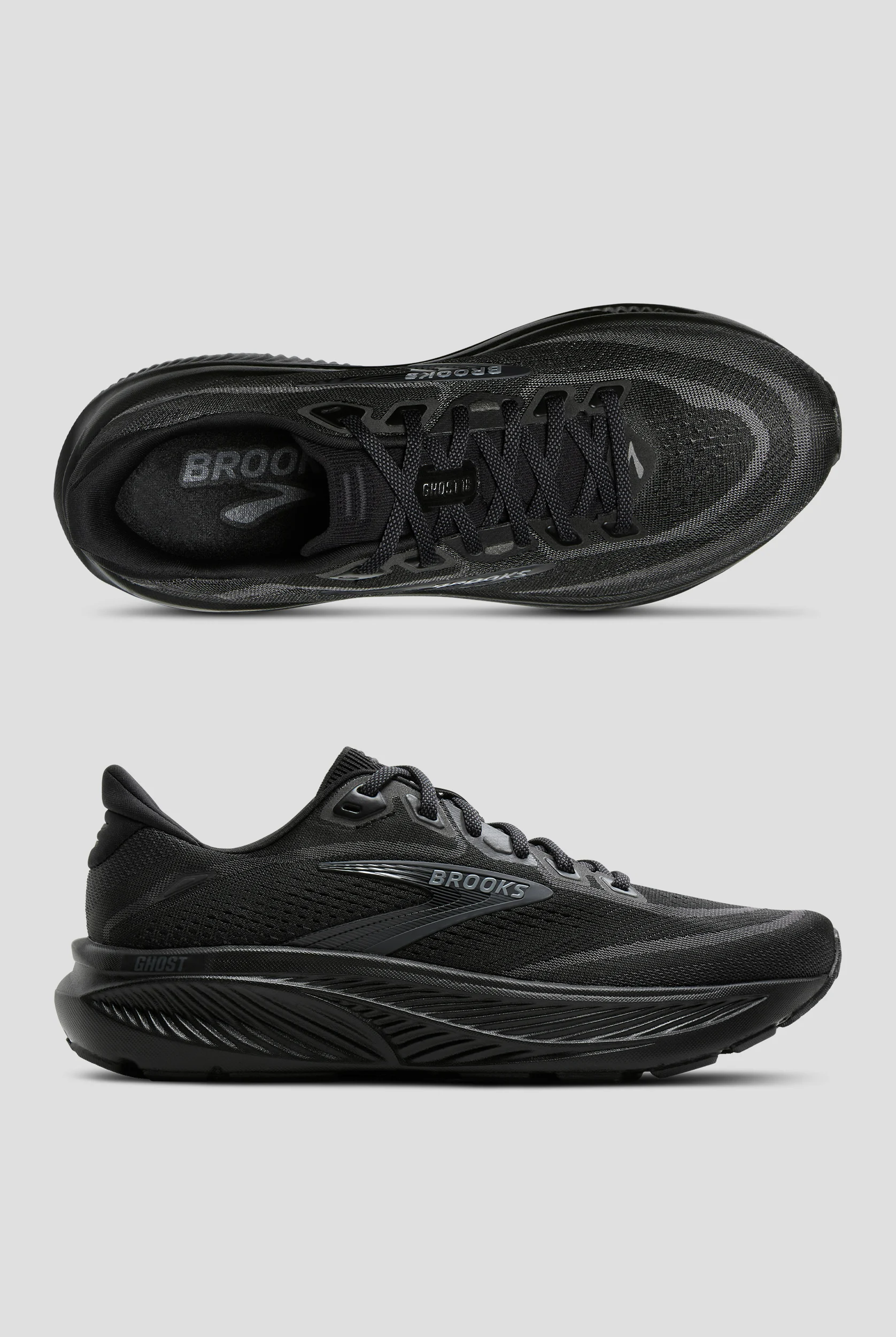 Zapatillas deportivas Brooks Ghost 18 Black/Black/Ebony con cordones para mujer