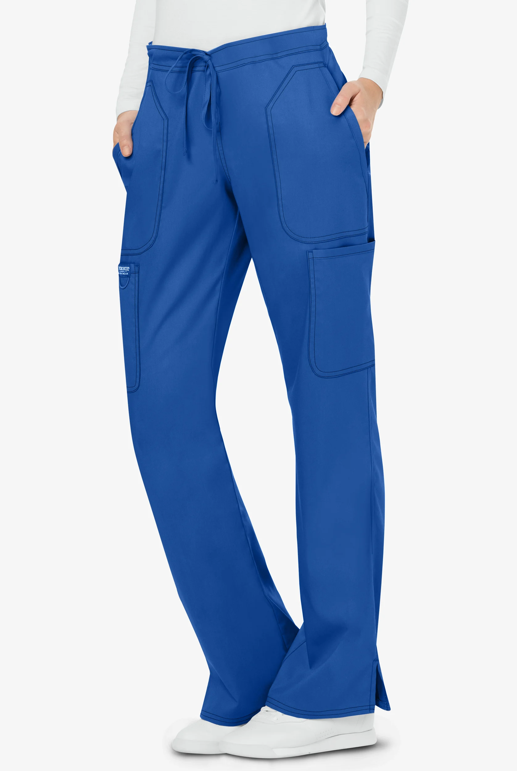 Cherokee Workwear Revolution Women's 5-Pocket STRETCH Drawstring Cargo Scrub Pants