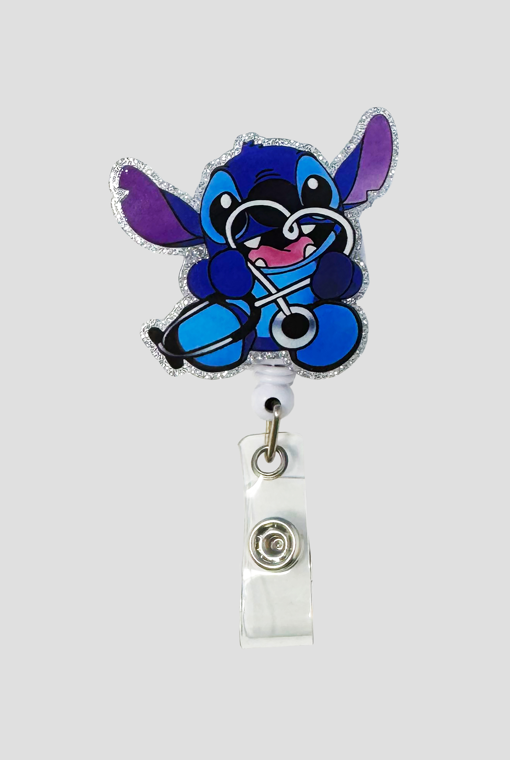 Porta credenciales retráctil Cutieful Lilo & Stitch Love Stitch de acrílico