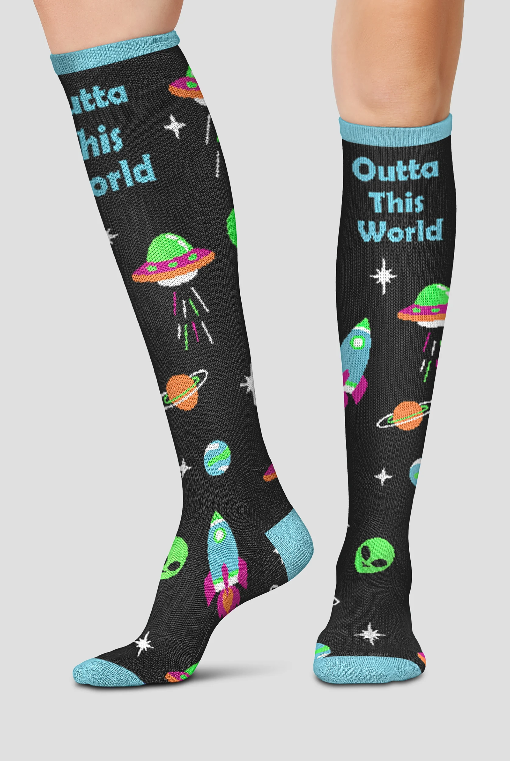 Cherokee Outta This World Women's 10-15 mmHG Light Compression Socks