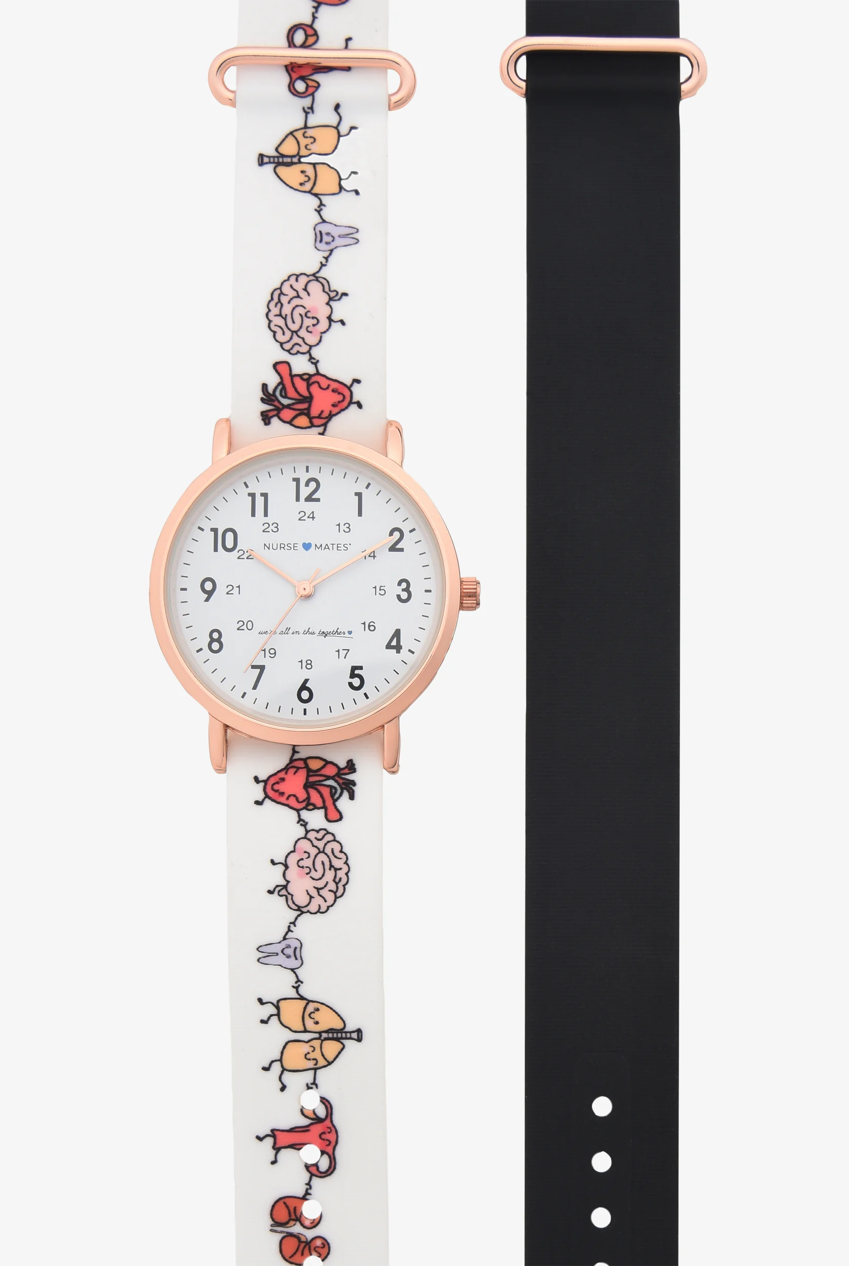 Nurse Mates All in This Together Nato 2-Strap Set Unisex Silicone Strap Watch