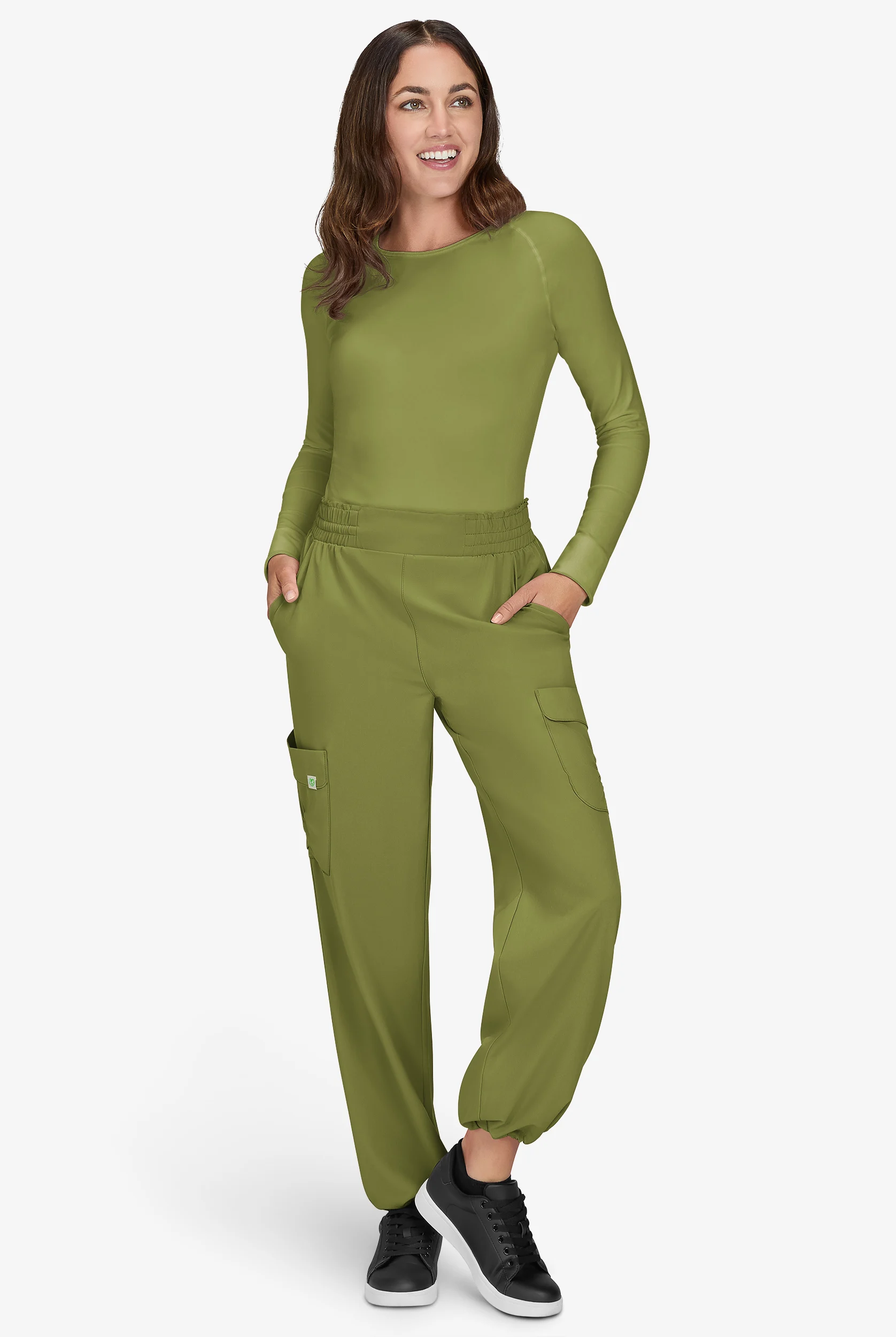 Pantal&oacute;n m&eacute;dico Planet koi Ayla STRETCH estilo cargo con frente plano y 6 bolsillos para mujer
