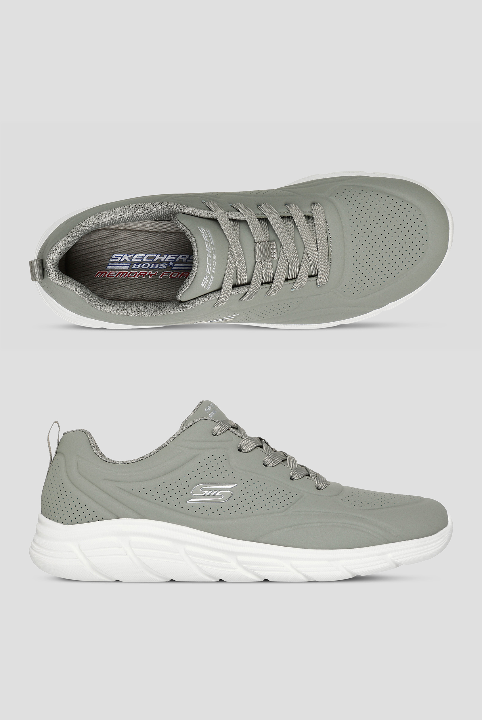 Skechers Bobs B FLEX-LO Olive Women's Lace Up Sneaker