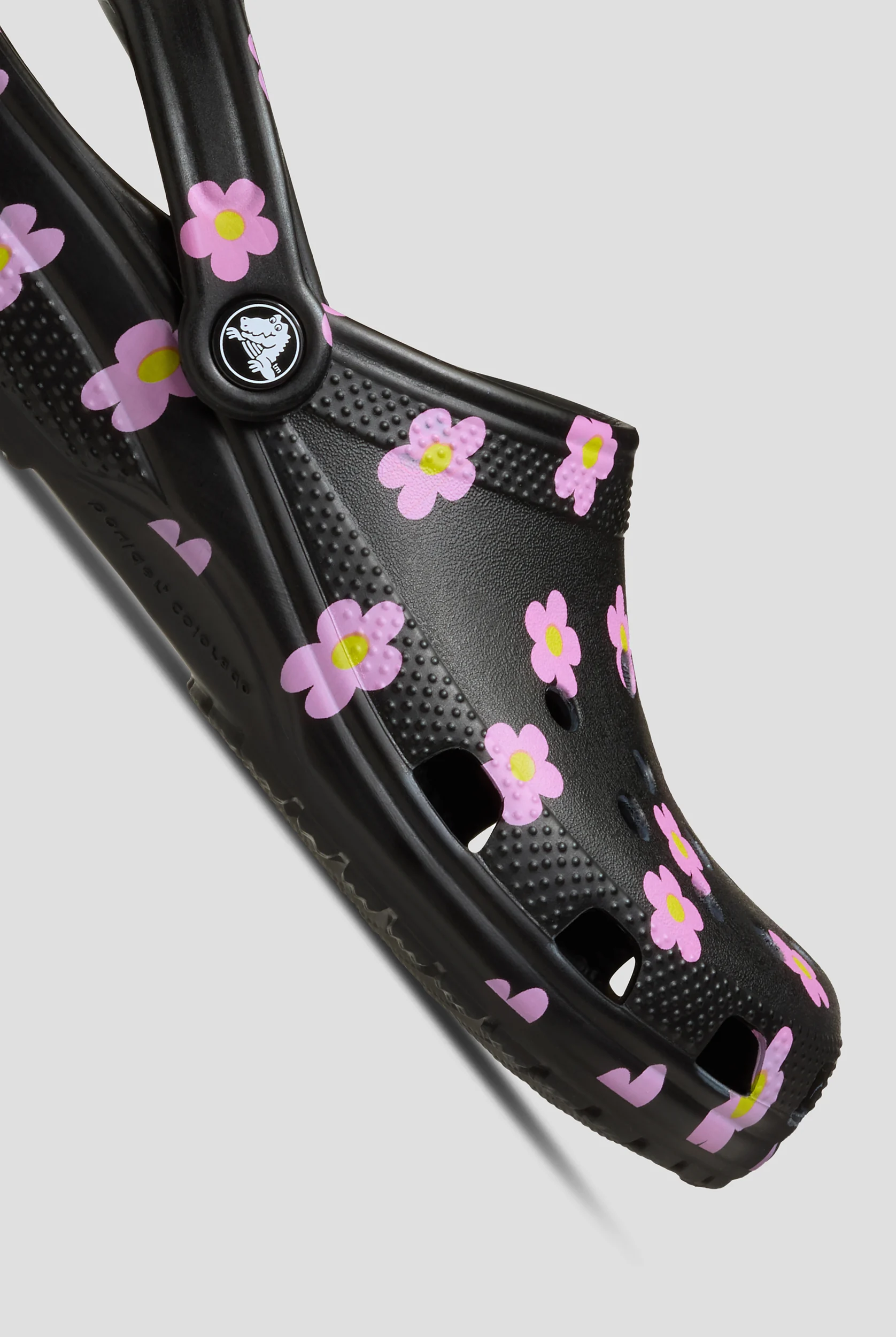 Crocs&trade; Women's Black / Pink Flower Classic Clog