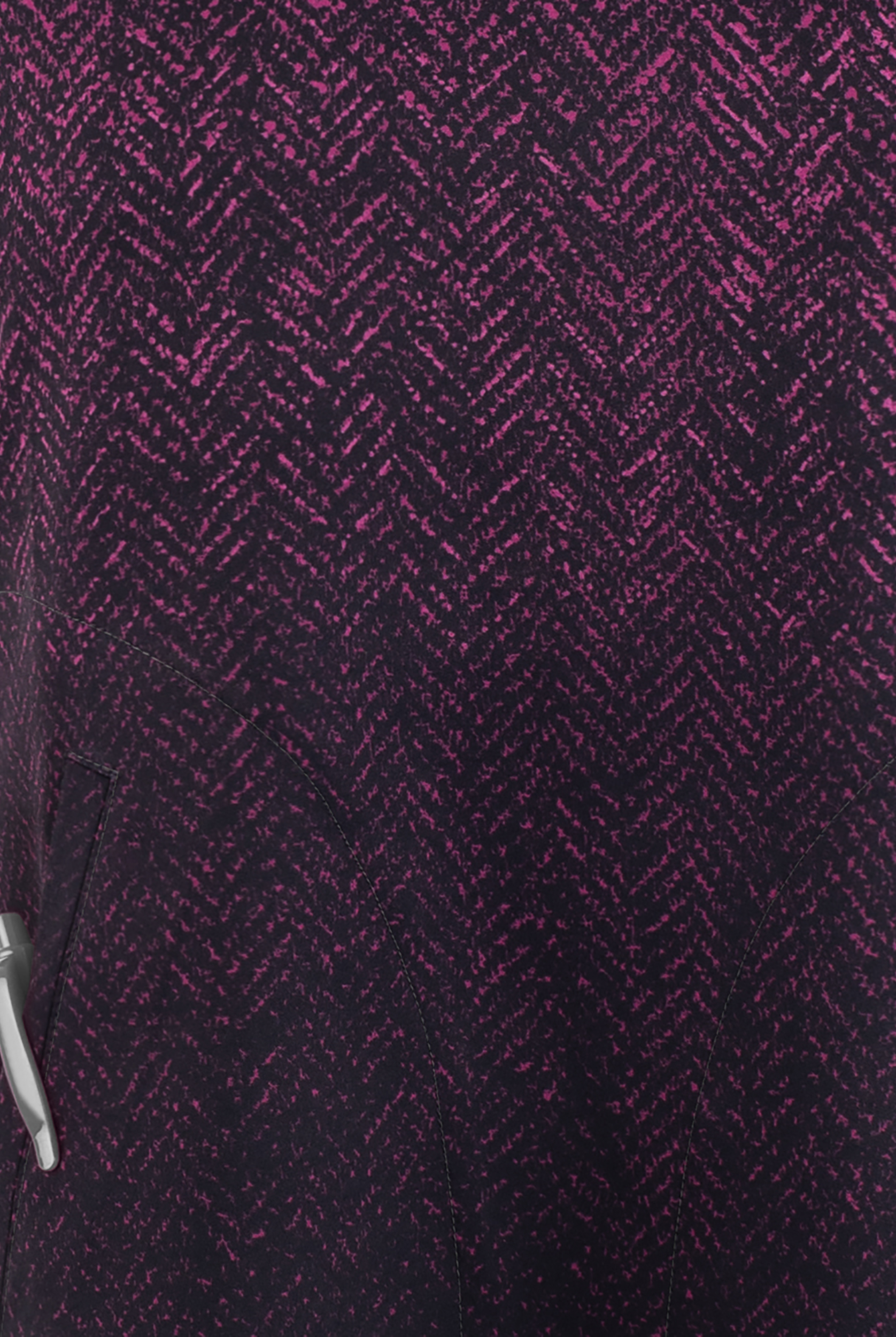 koi Lite Stretch Herringbone Raspberry Ombre Women's 2-Pocket STRETCH V-Neck Print Scrub Top