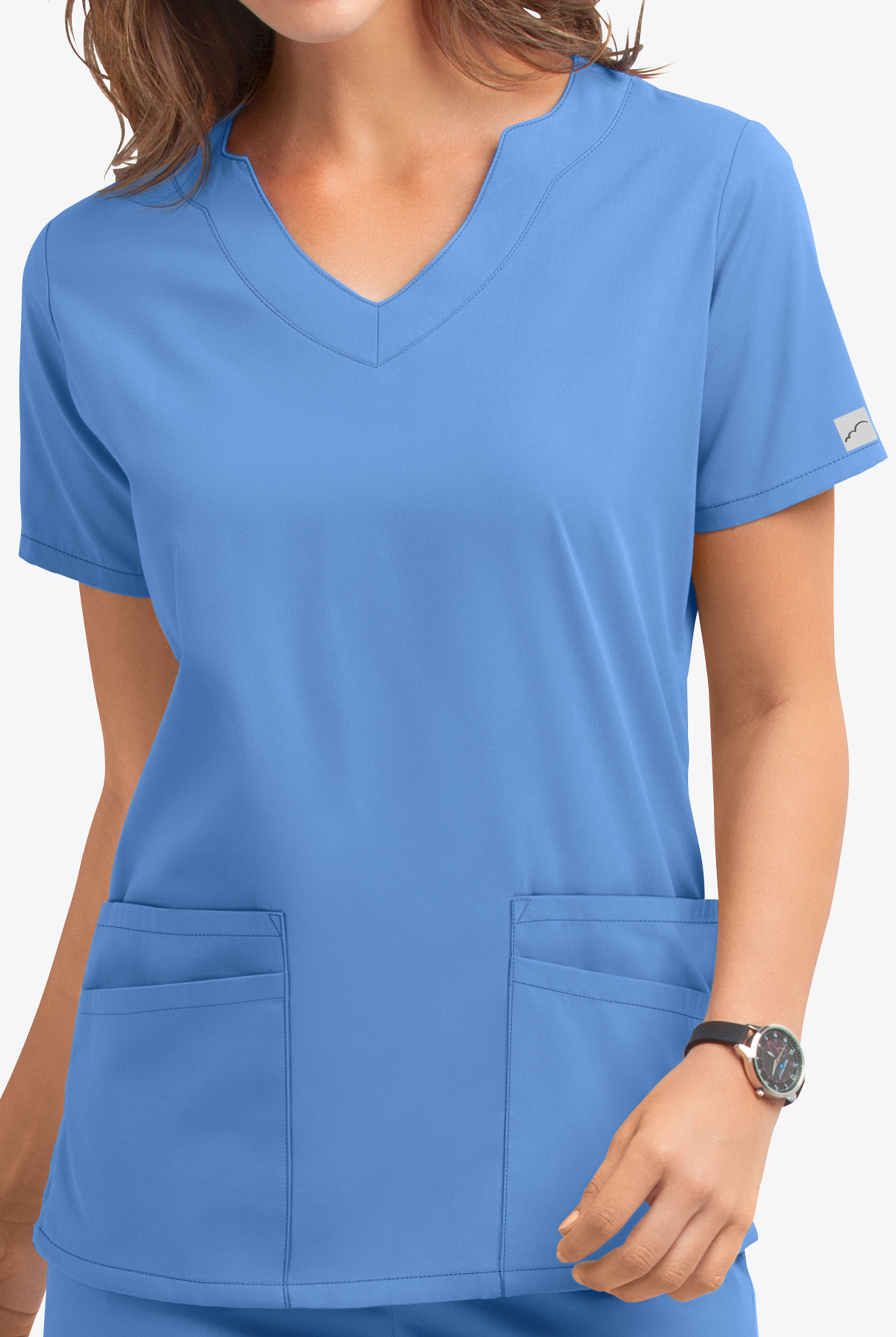 Butter-Soft Core Women's 4-Pocket Scallop Neck Scrub Top