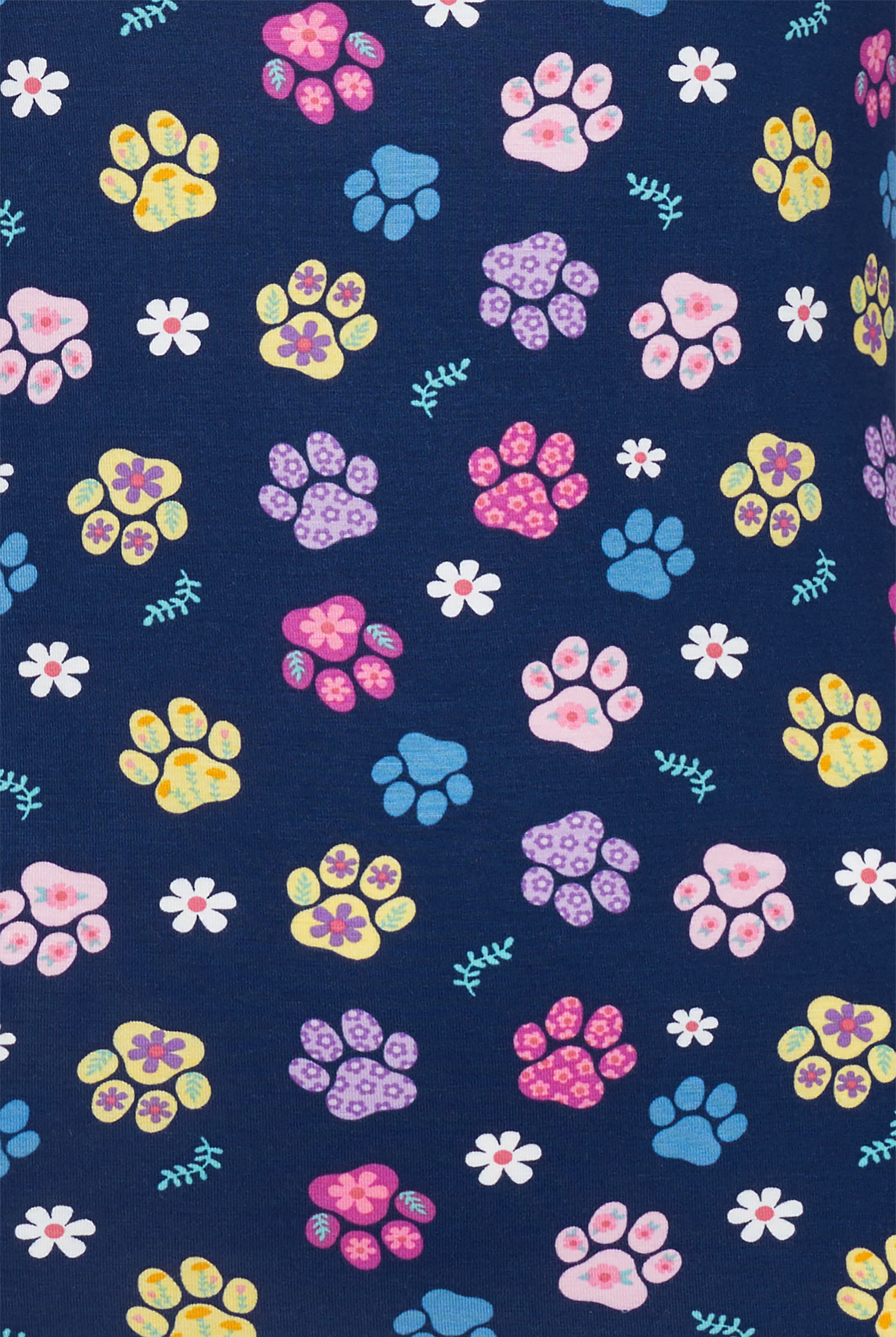 Wink Springtime Stroll Paws Women's STRETCH Long Sleeve Knit Print Underscrub