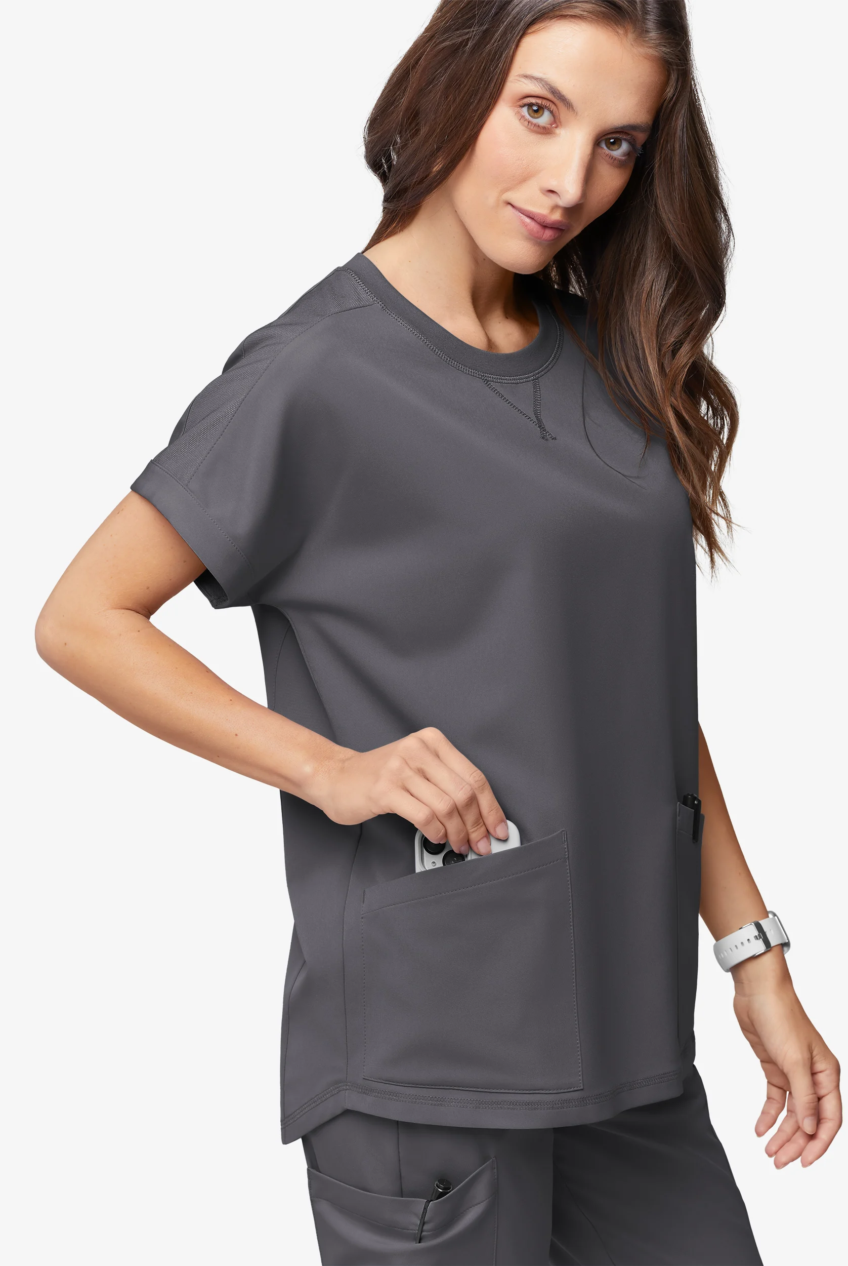 ReSurge Mercury Women's 4-Pocket Dolman Sleeve Crew Neck Scrub Top