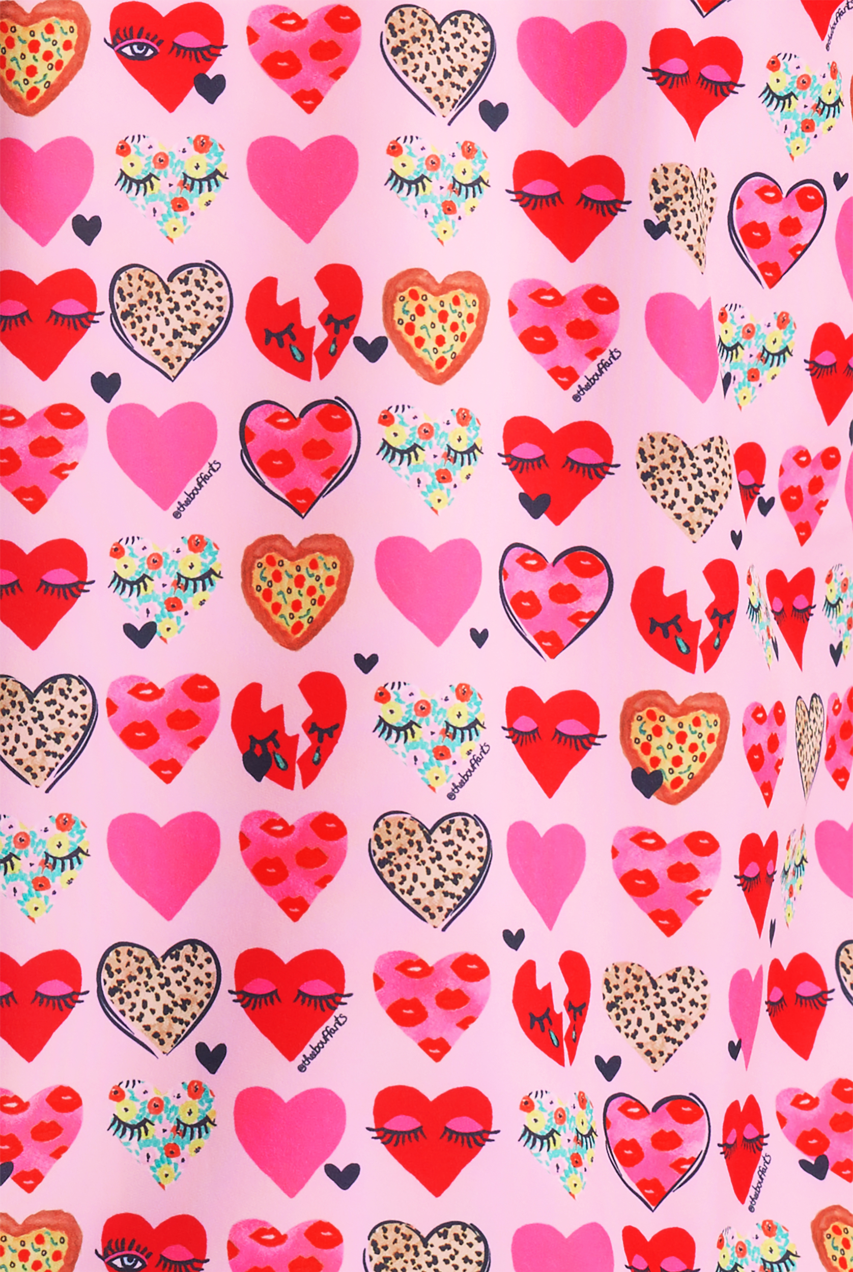 koi Next Gen Wink Love Hearts Women's 2-Pocket STRETCH V-Neck Print Scrub Top