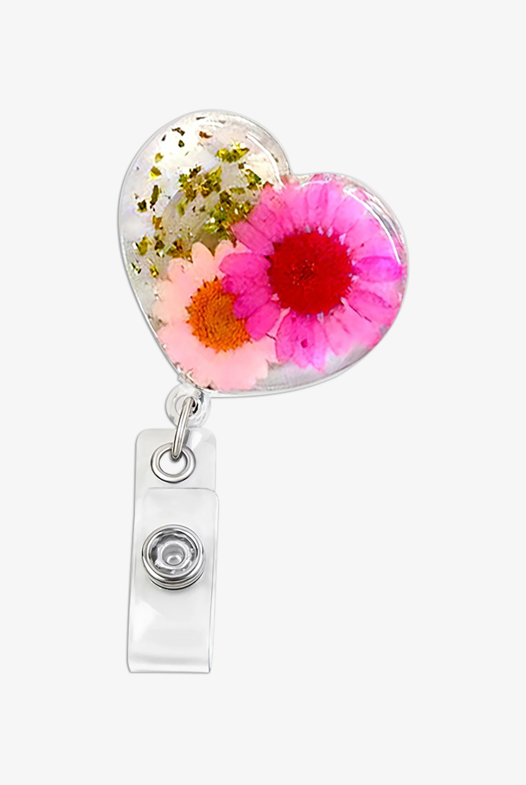 ID Avenue Gerbera Heart Retractable ID Badge Holder