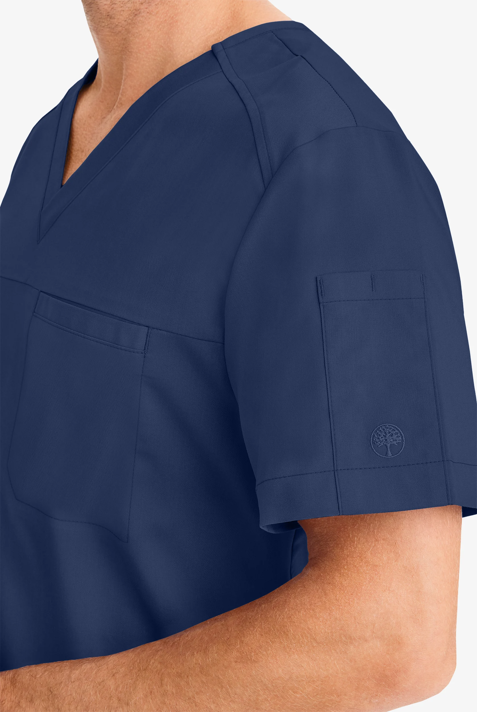 Camisa m&eacute;dica Healing Hands Purple Label Justin con 1 bolsillo y cuello en V para hombre