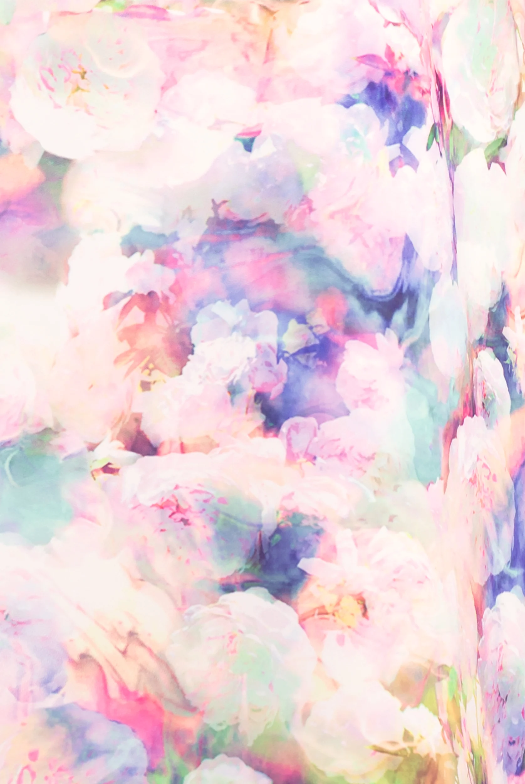 Wink Marble Blossom Floral Women's 1-Pocket STRETCH Round Neck Print Scrub Top