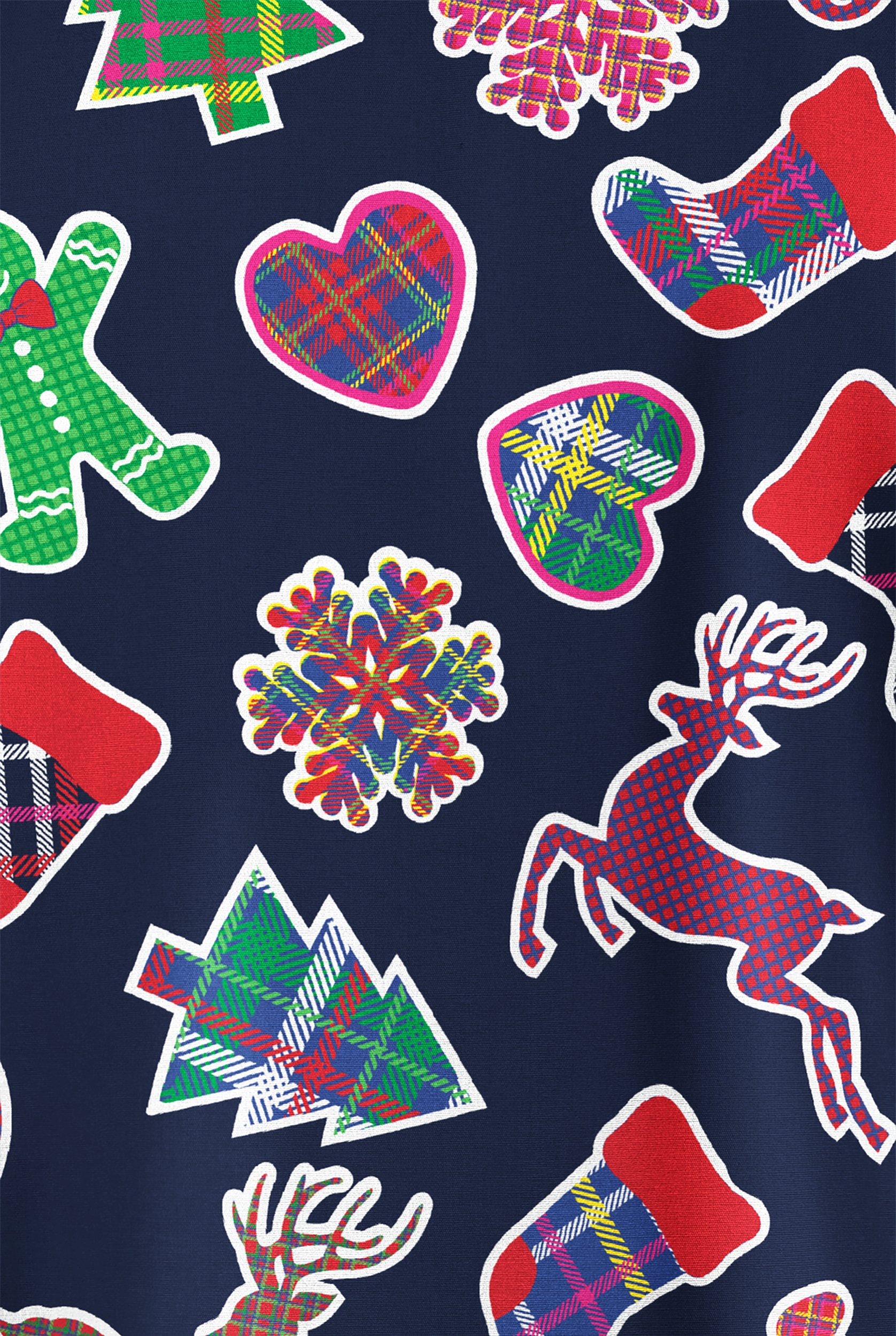 Butter-Soft Originals Christmas Tartan Navy Women's 3-Pocket Warm-Up Print Scrub Jacket