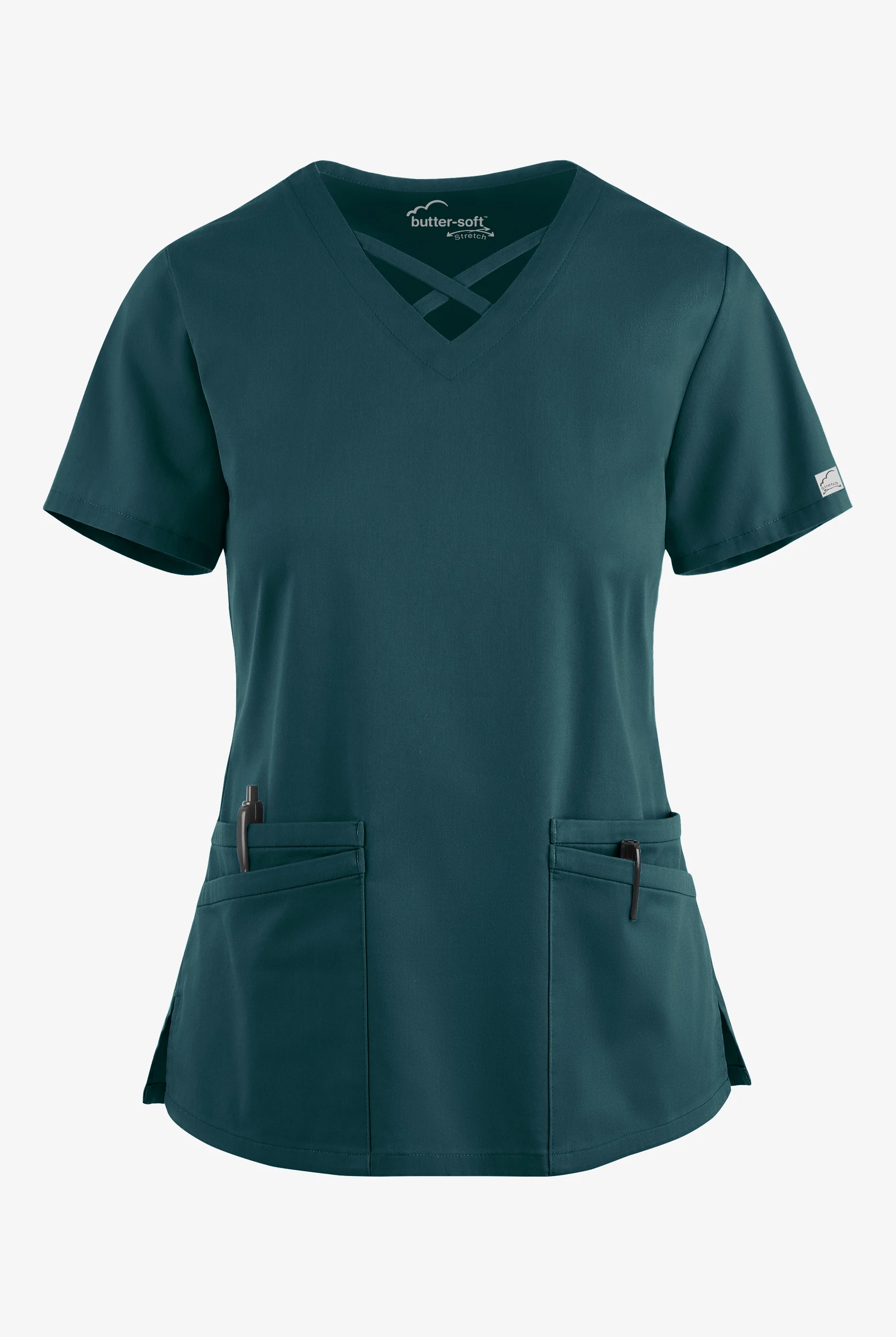 Butter-Soft STRETCH Women's 4-Pocket Crisscross Scrub Top